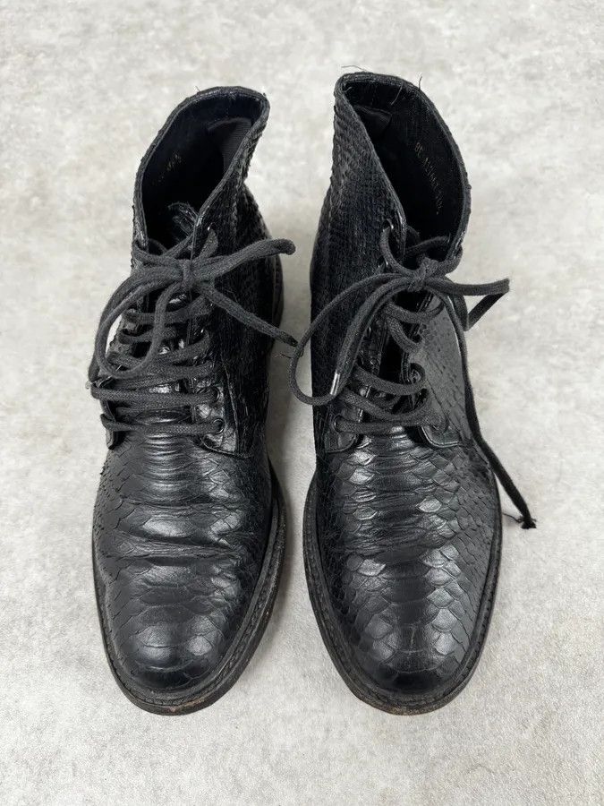 Saint Laurent Paris Saint Laurent Black Python Leather Boots Size US 5.5 / IT 35.5 - 4 Thumbnail
