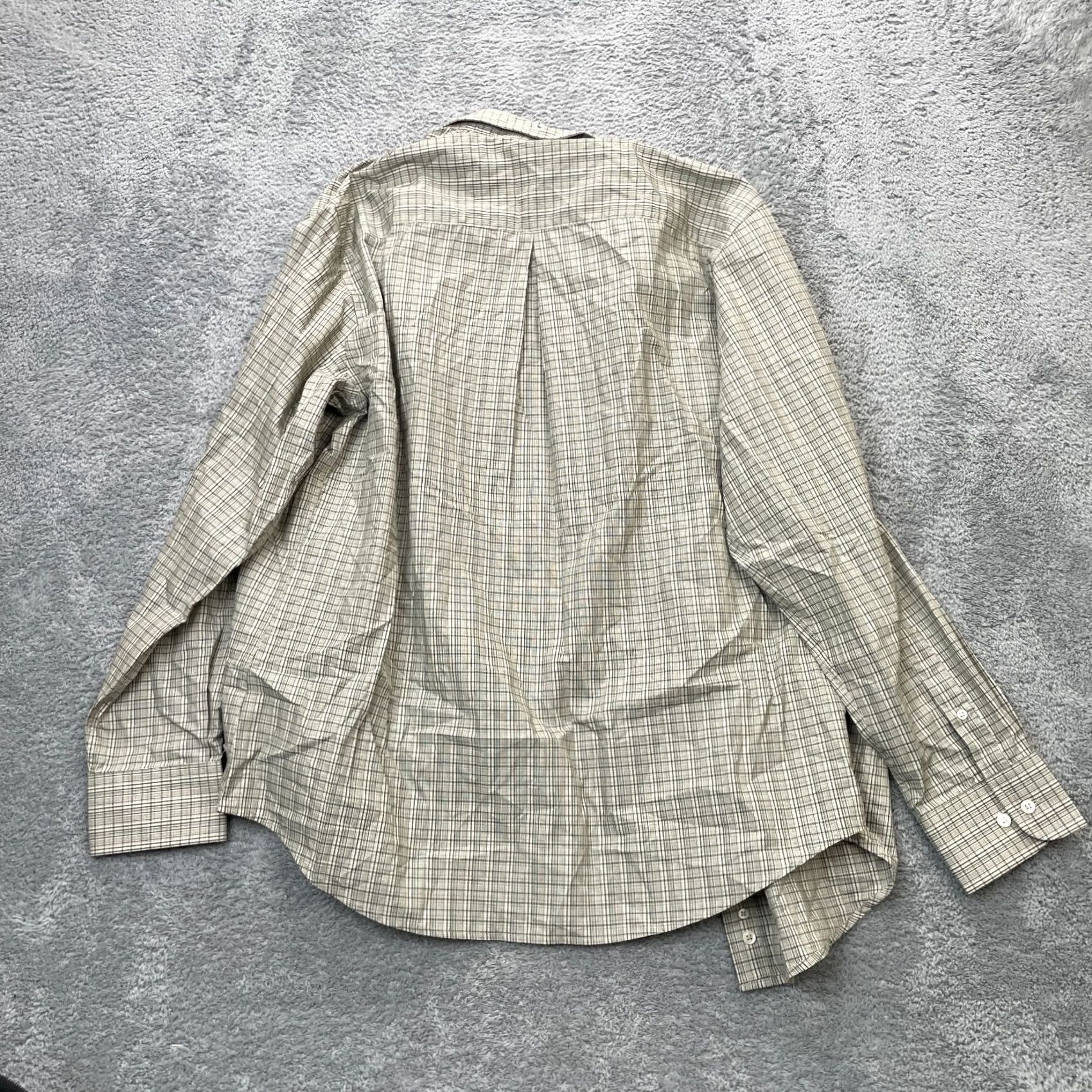 Dockers DOCKERS Shirt Mens L Beige Plaid Button-Down Wrinkle Resistant Cotton Polyester Casual Workwear Knit Bagged Box Back No Wrinkles Size US L / EU 52-54 / 3 - 2 Thumbnail