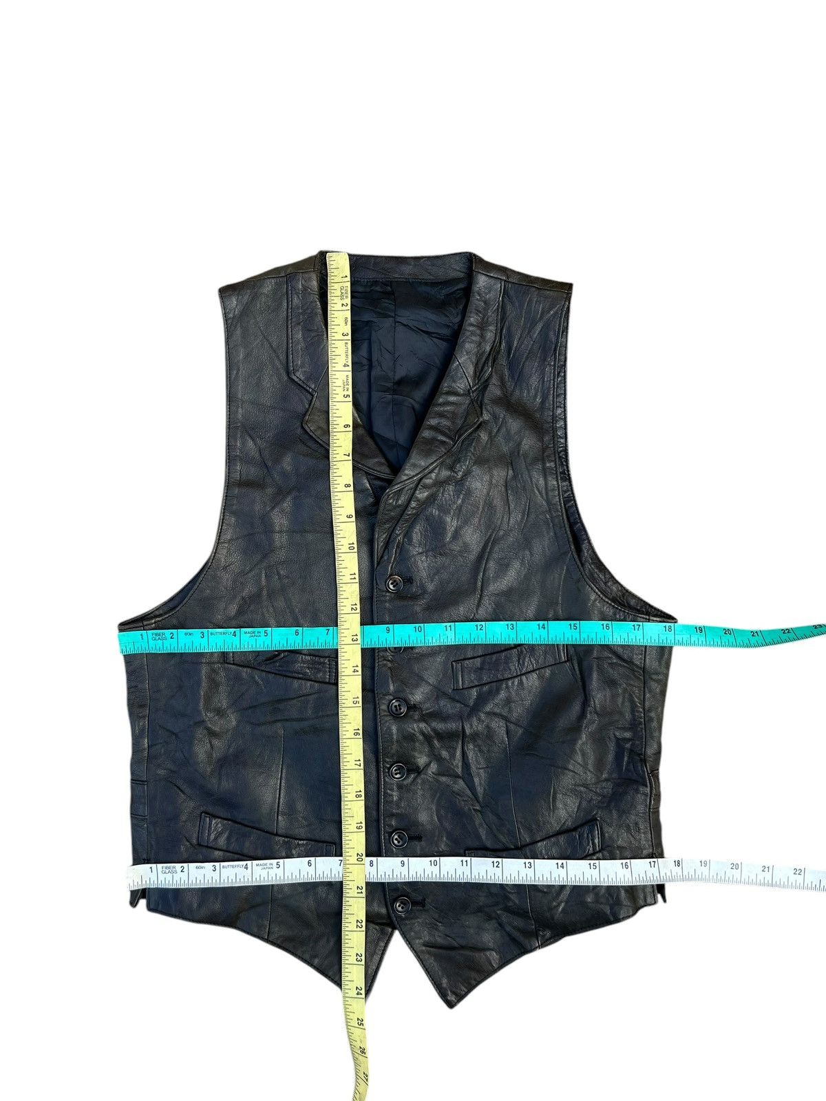 Comme des Garcons Vintage 80s 90s Homme CDG Patina Black Leather Vest Size US S / EU 44-46 / 1 - 2 Thumbnail