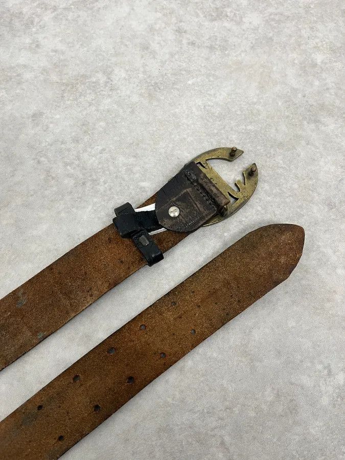 Just Cavalli 2000s Cavalli Crocodile Embossed Black & Brown Leather Belt Size ONE SIZE - 6 Thumbnail