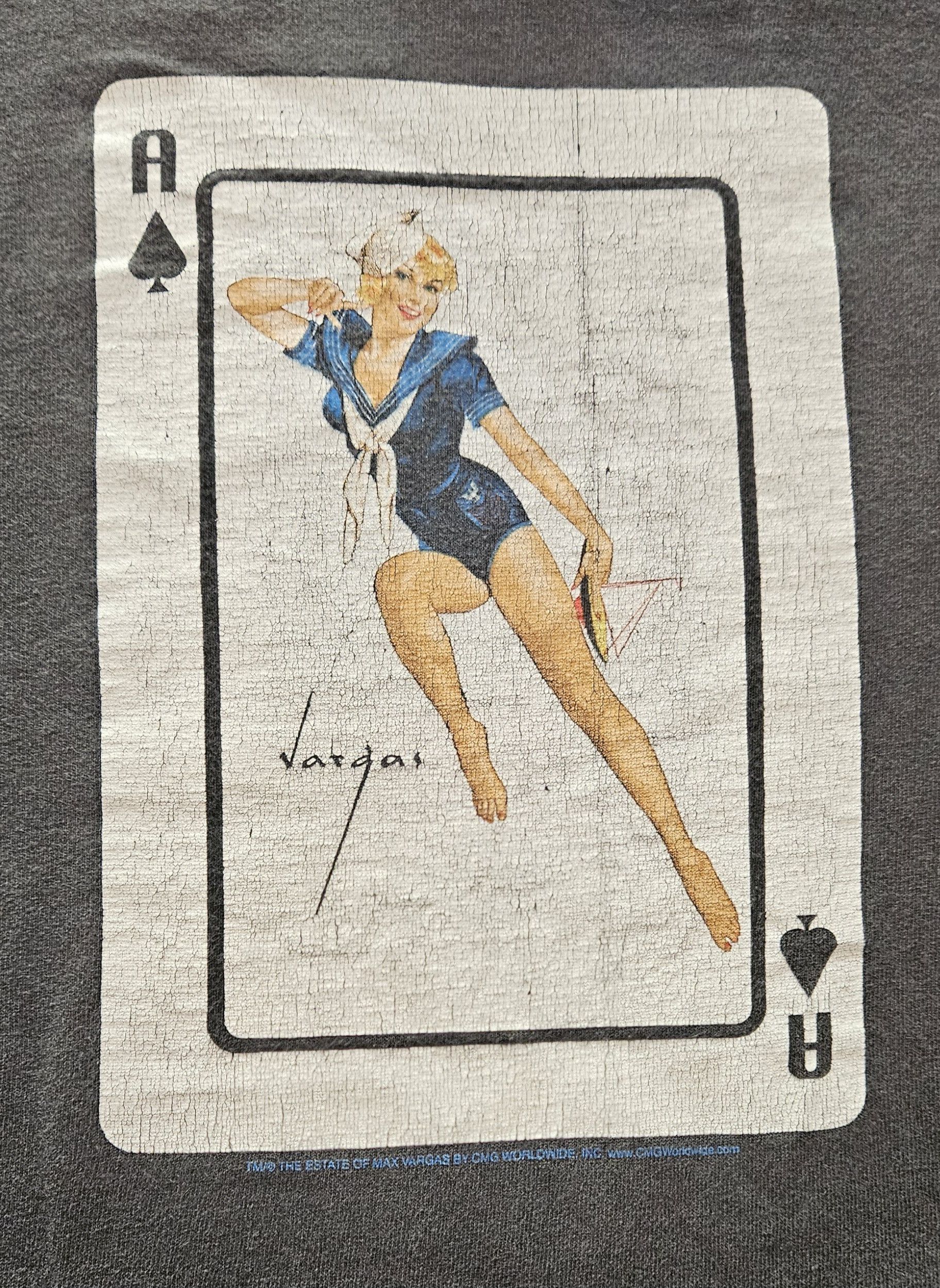 Other 90s Vargas distressed sailor girl Ace of Spades t-shirt Size US M / EU 48-50 / 2 - 4 Thumbnail