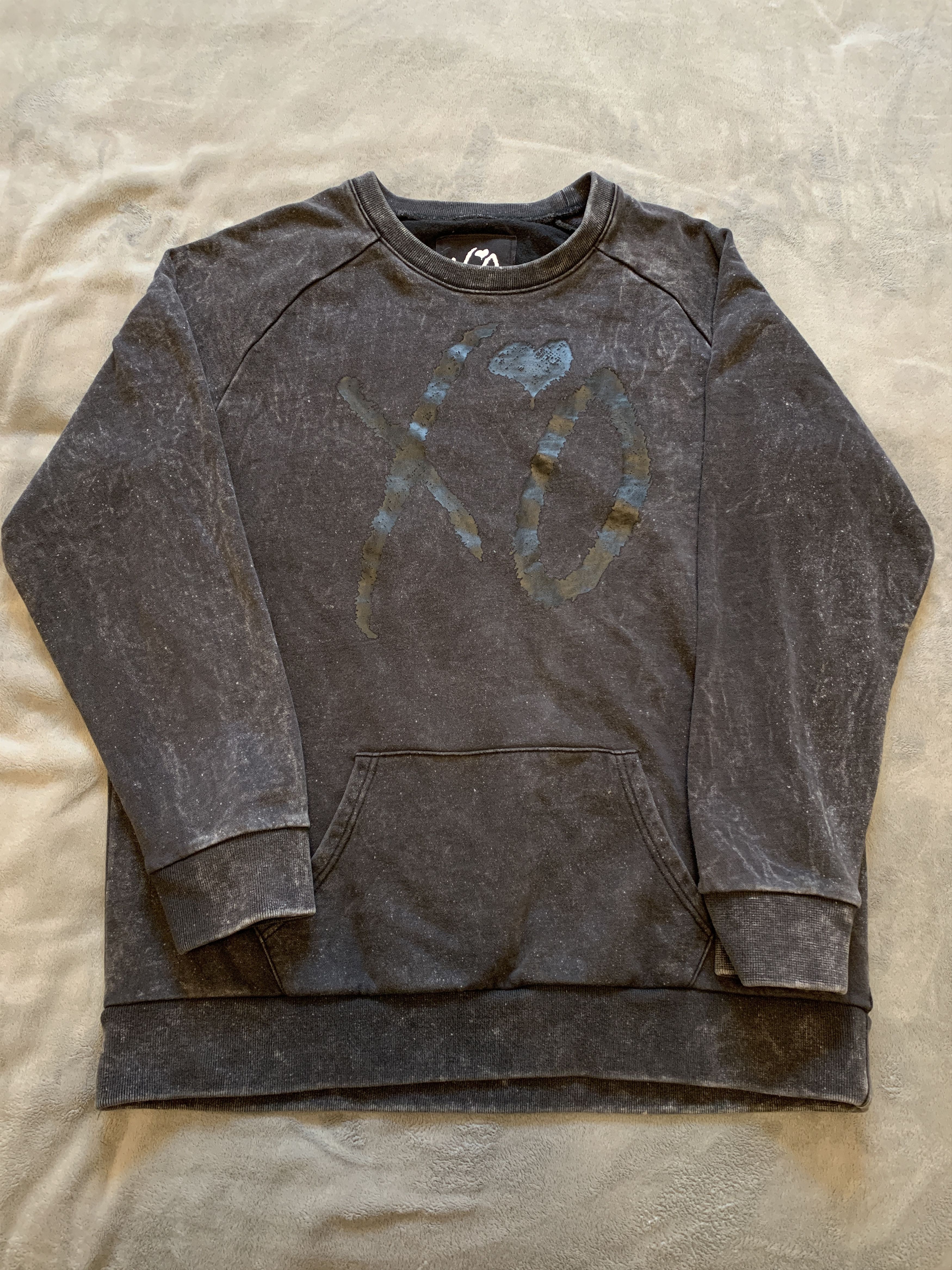 image of The Weeknd Xo Acid Wash Crewneck Xotwod in Black, Men's (Size XL)