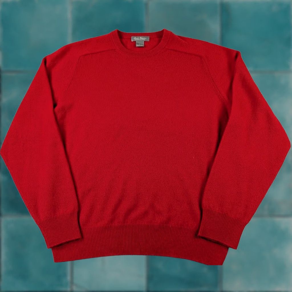 Cremieux Cremieux Sweater Pullover Crew Neck Red 100% Cashmere L Men Size US L / EU 52-54 / 3 - 1 Thumbnail