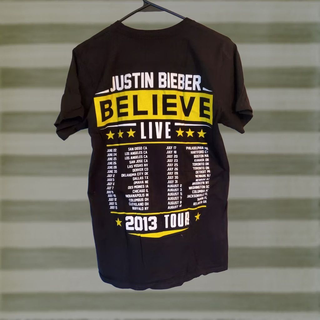 Olive JUSTIN BIEBER CONCERT T SHIRT Believe Live Tour 2013 2-Sided SMALL Black Alstyle Crew Neck Short Sleeve Men's 100% Cotton 2010-2019 Vintage No Size US S / EU 44-46 / 1 - 1 Thumbnail