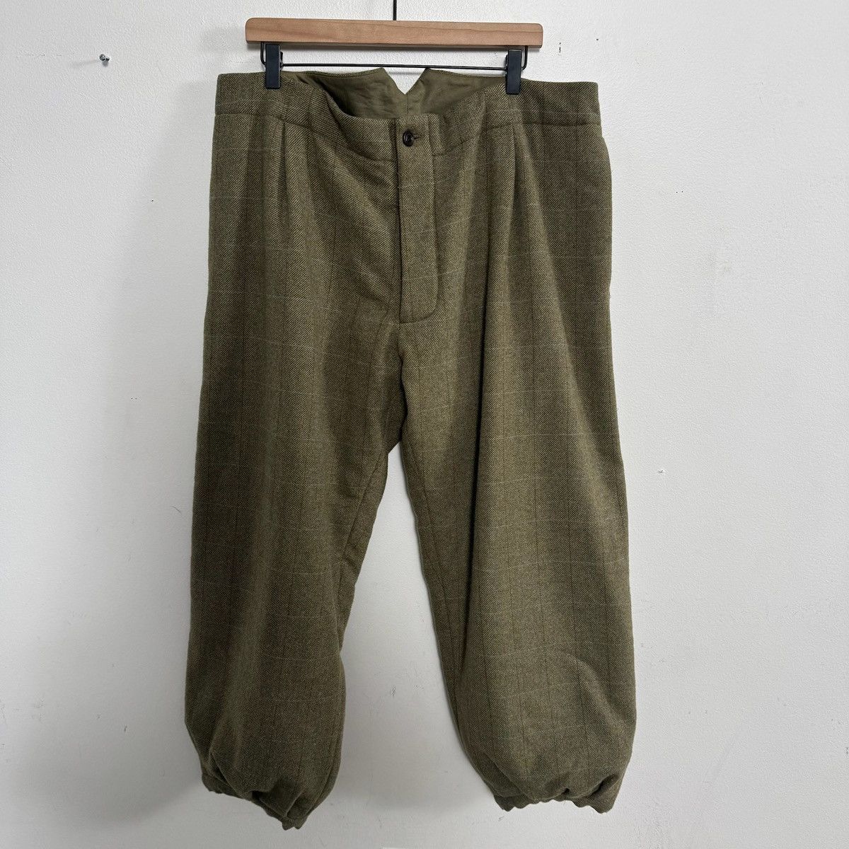 Maison Margiela Maison Margiela Green Padded Wool Trousers Size US 34 / EU 50 - 1 Thumbnail