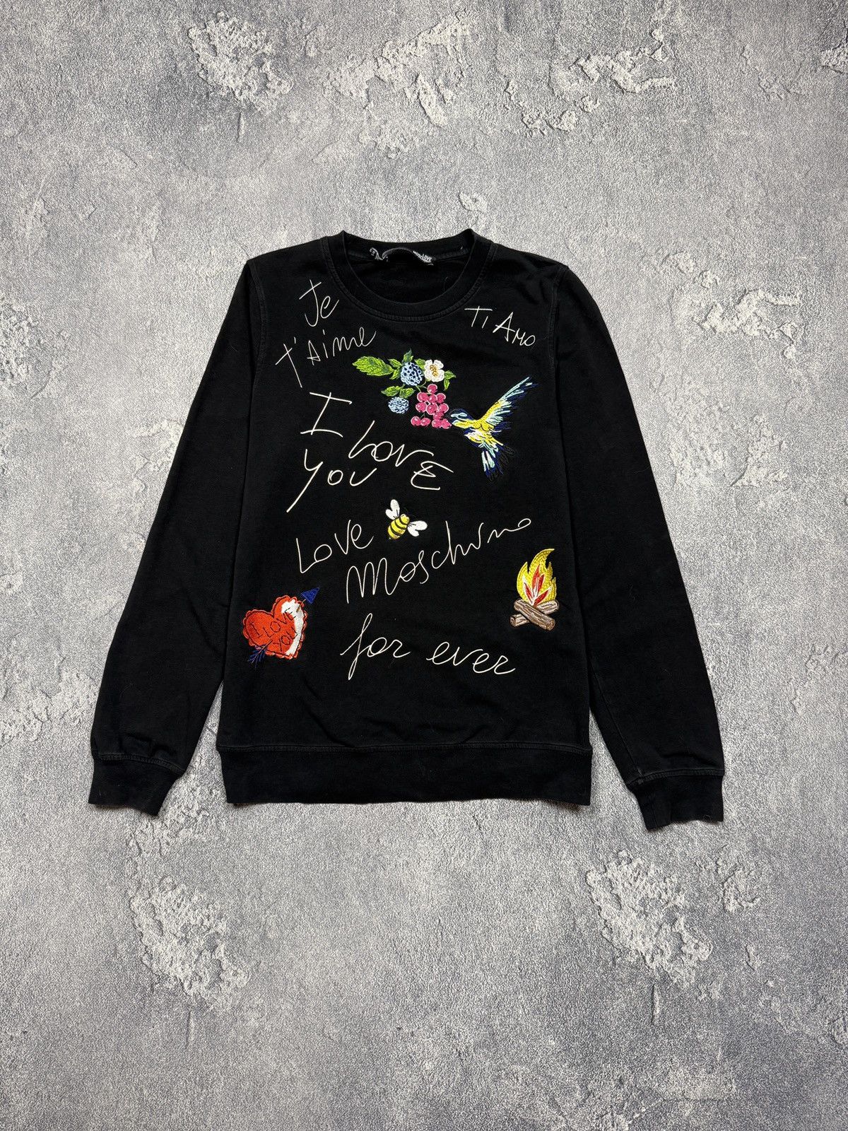 Moschino Vintage Moschino Sweatshirt Black Big Logo Size US S / EU 44-46 / 1 - 1 Thumbnail