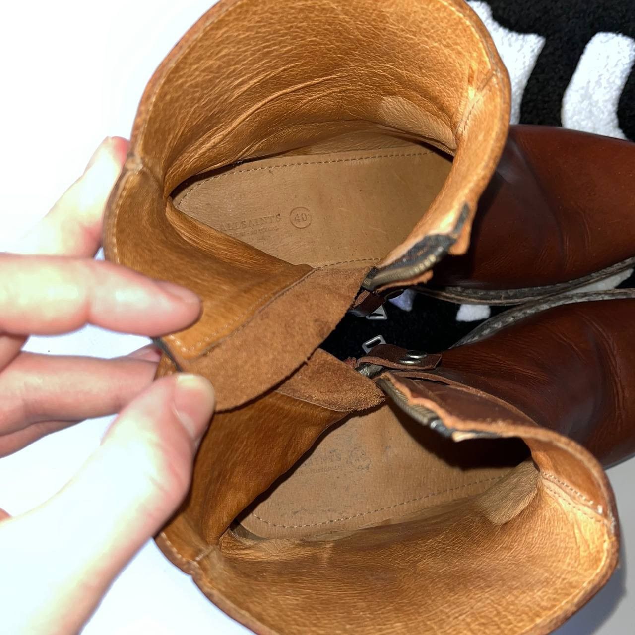 Allsaints × Vintage All Saints Brown Leather Biker Boots Womens Size 40 Size US 10 / IT 40 - 6 Thumbnail