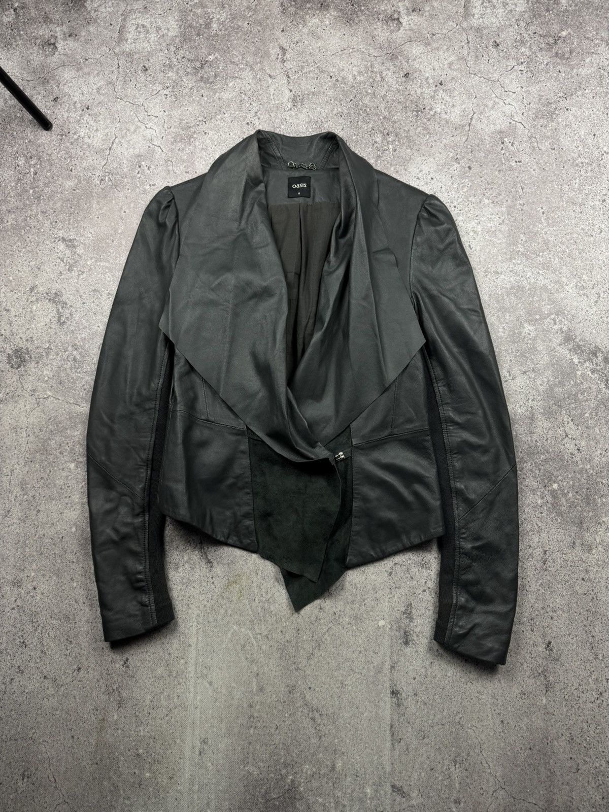 Japanese Brand 90’s Asymmetrical Rick Owen’s Style Leather Jacket Japanesse Size M / US 6-8 / IT 42-44 - 1 Thumbnail