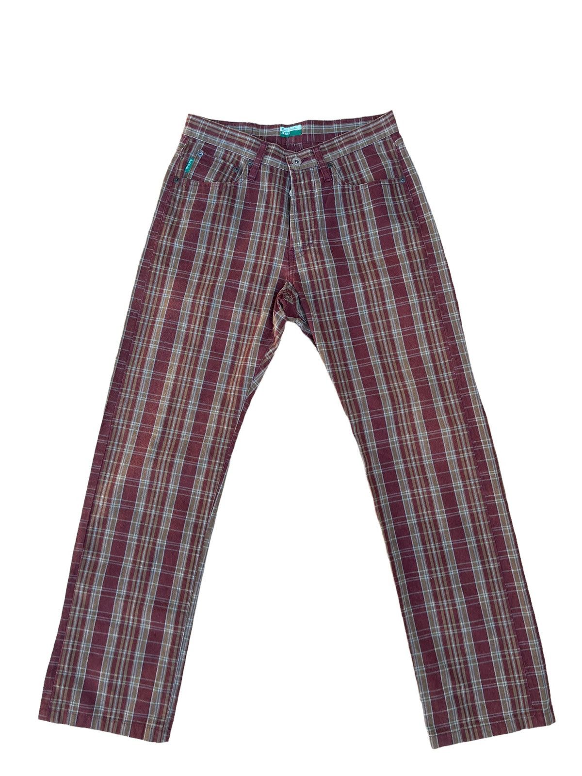 Paul Smith Vintage Paul Smith Jeans Made in Japan Waxed Plaid Pant Size US 29 - 1 Thumbnail