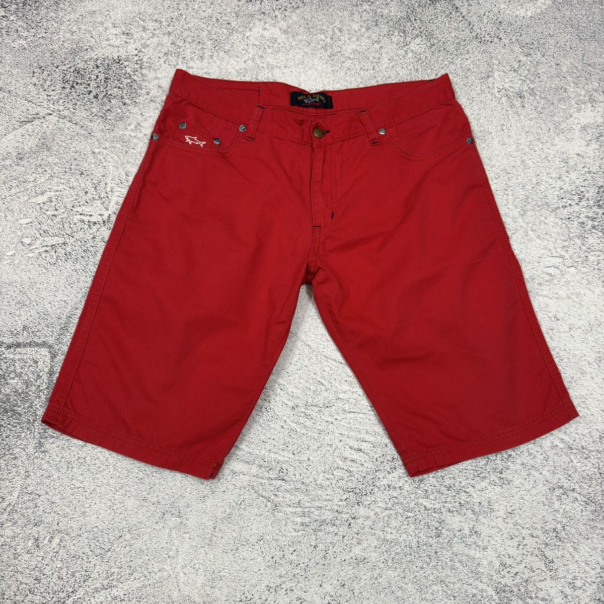 Designer × Paul & Shark Paul & Shark Mens Red Cotton Shorts 36size Size US 36 / EU 52 - 2 Thumbnail