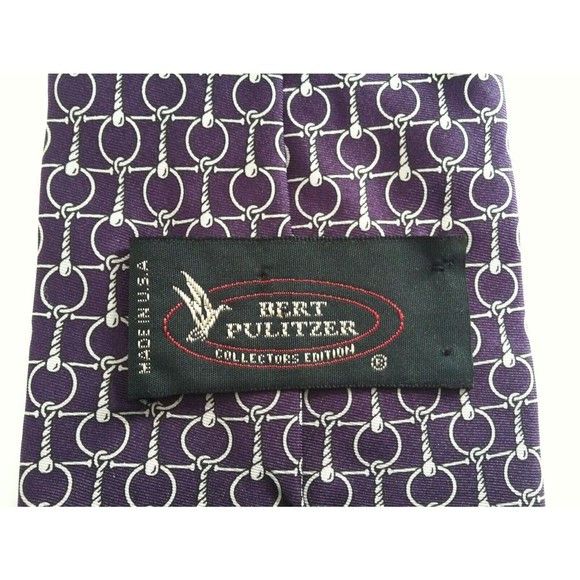 Bert Pulitzer BERT PULITZER MENS PURPLE 100%SILK TIE WIDTH: 3 3/4" Size ONE SIZE - 3 Thumbnail