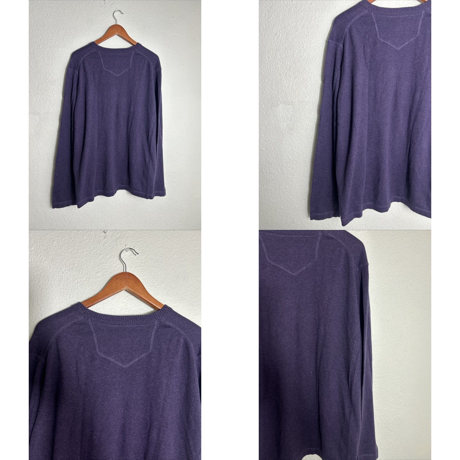 Eddie Bauer Eddie Bauer Sweater Cotton/Merino Wool Blend Long Sleeve V-Neck Purple XL Size US XL / EU 56 / 4 - 9 Thumbnail