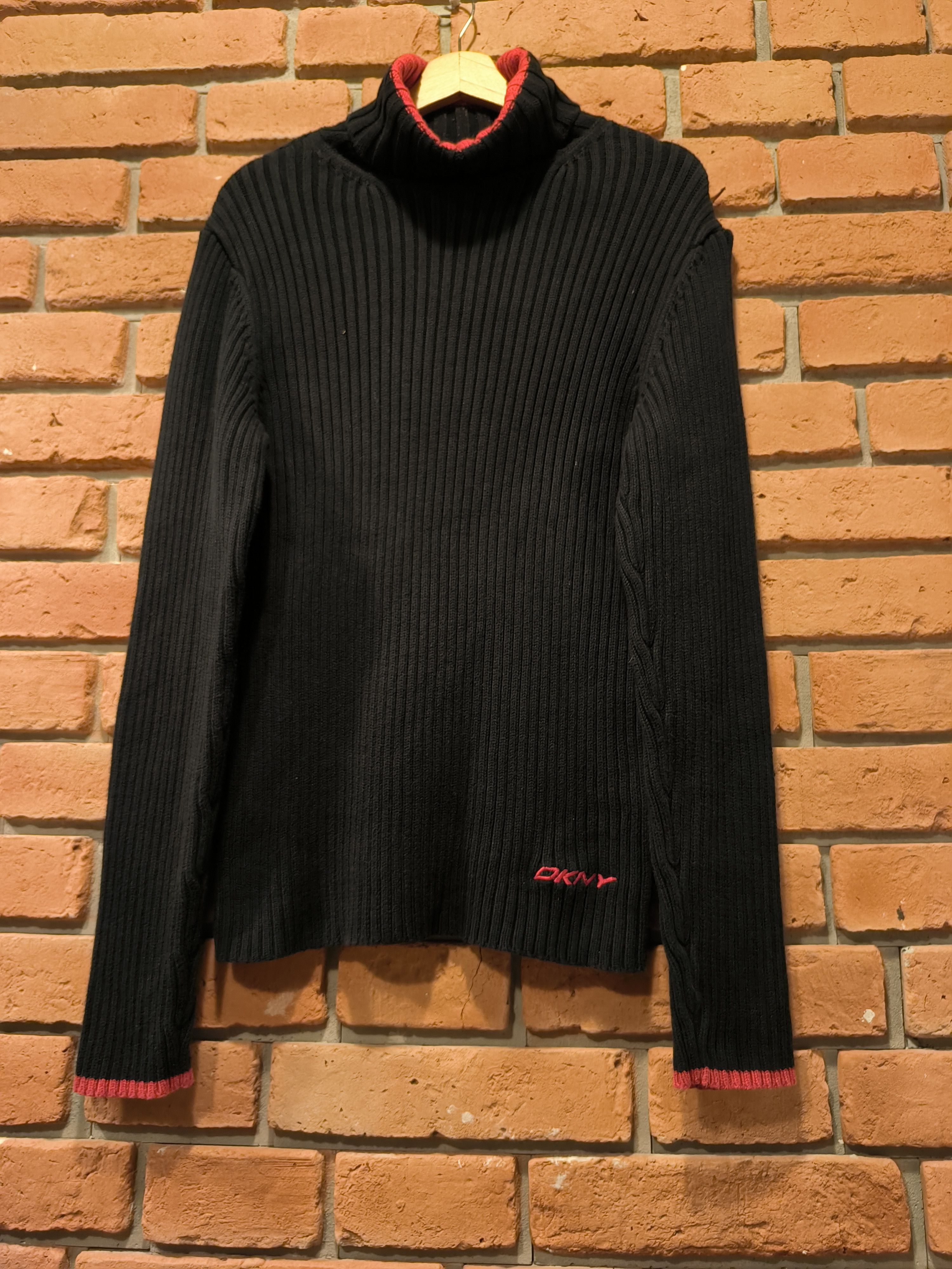 DKNY × Vintage Vintage DKNY Sweatshirt Turtleneck Logo Golf Size US L / EU 52-54 / 3 - 3 Thumbnail