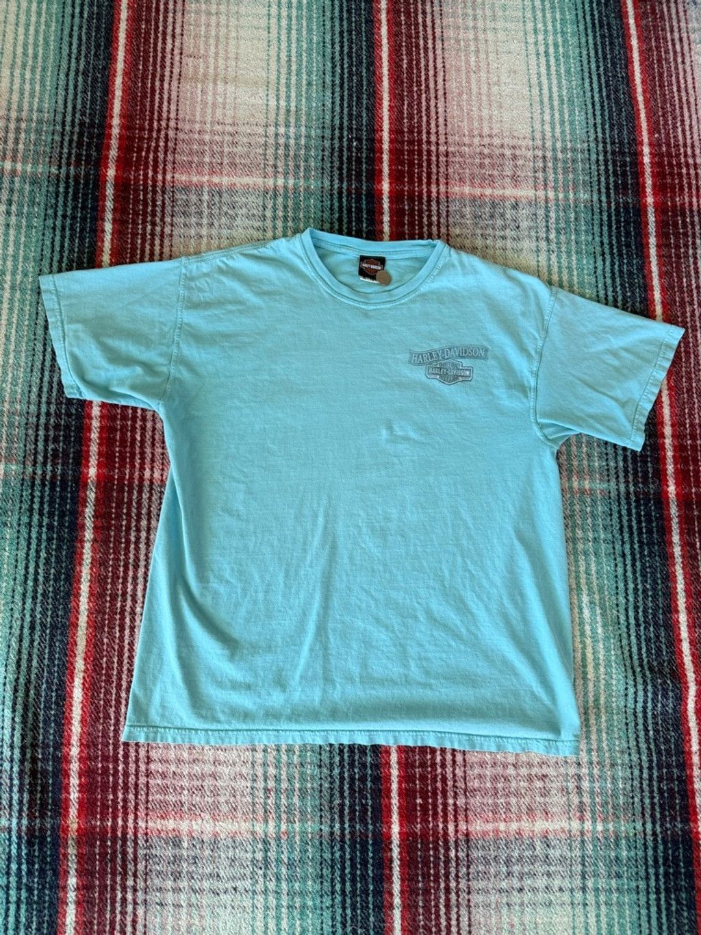 Harley Davidson Vintage Harley-Davidson Jamaica Light Blue Short Sleeve Tee Size US XL / EU 56 / 4 - 3 Thumbnail
