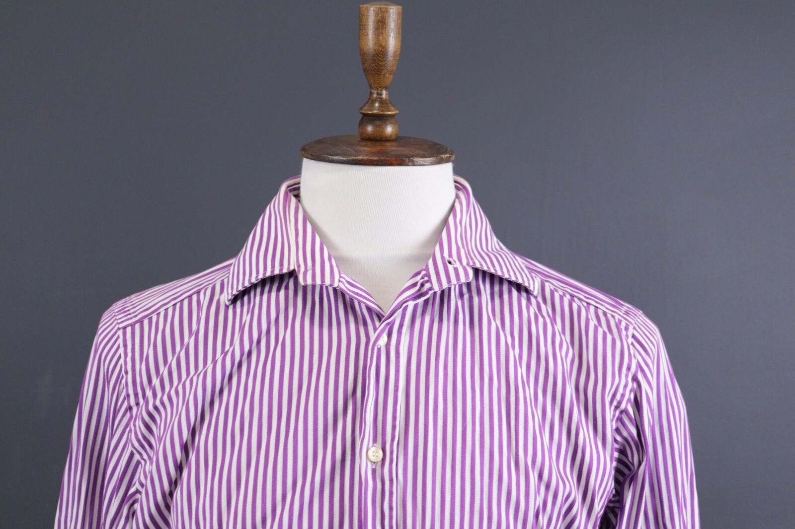 Etro Etro Milano White & Purple Stripe Shirt Size 41 Size US M / EU 48-50 / 2 - 2 Thumbnail