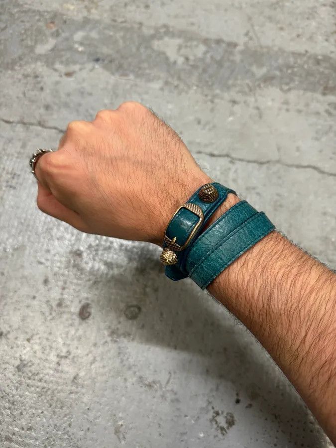 Balenciaga Balenciaga City Blue Studded Armband Bracelet Size ONE SIZE - 1 Thumbnail