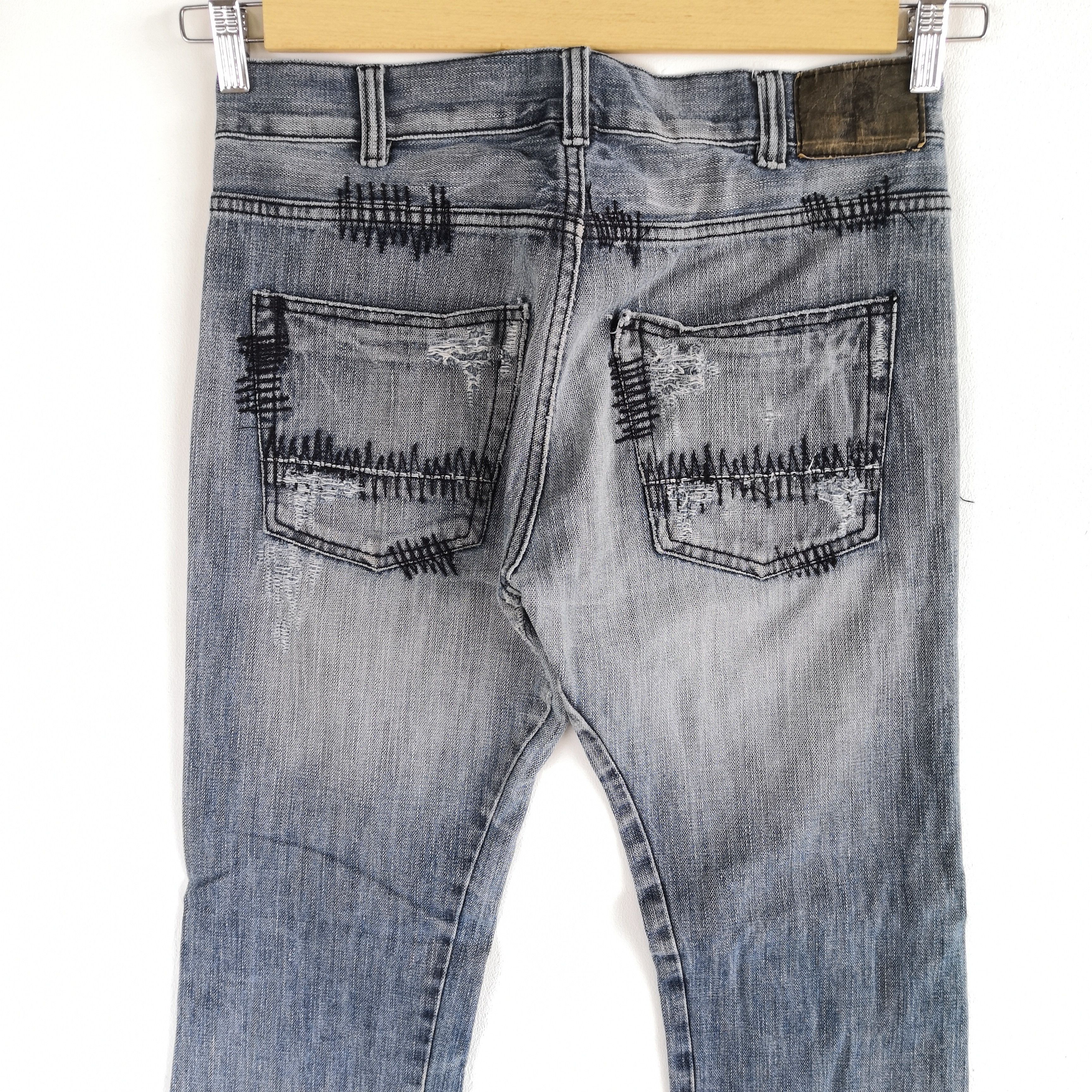 Japanese Brand Y2K 2#1 Distressed Faded Jeans Skulls Yesus Love You Denim Size US 32 / EU 48 - 4 Thumbnail