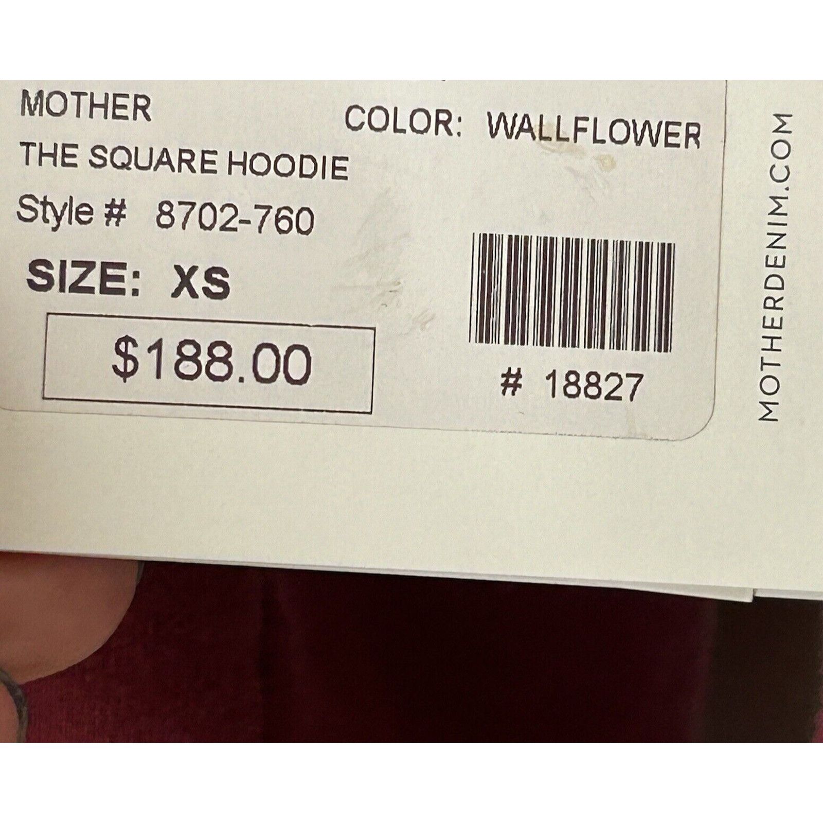 MOTHER MOTHER Hooded Sweatshirt XS Hoodie Burgundy /Blue Flowers Size XS / US 0-2 / IT 36-38 - 5 Thumbnail
