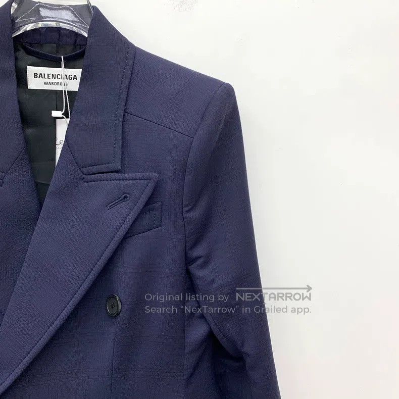 Balenciaga Balenciaga Dark Blue Wool Reversible Double Breasted Long Size XXS / US 00 / IT 34 - 3 Thumbnail
