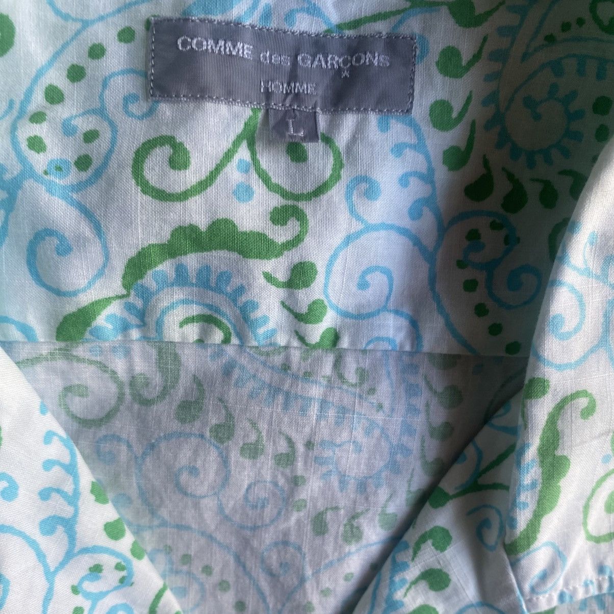 Comme des Garcons SS03 Paisley Batik Open Collar Shirt Size US L / EU 52-54 / 3 - 5 Thumbnail