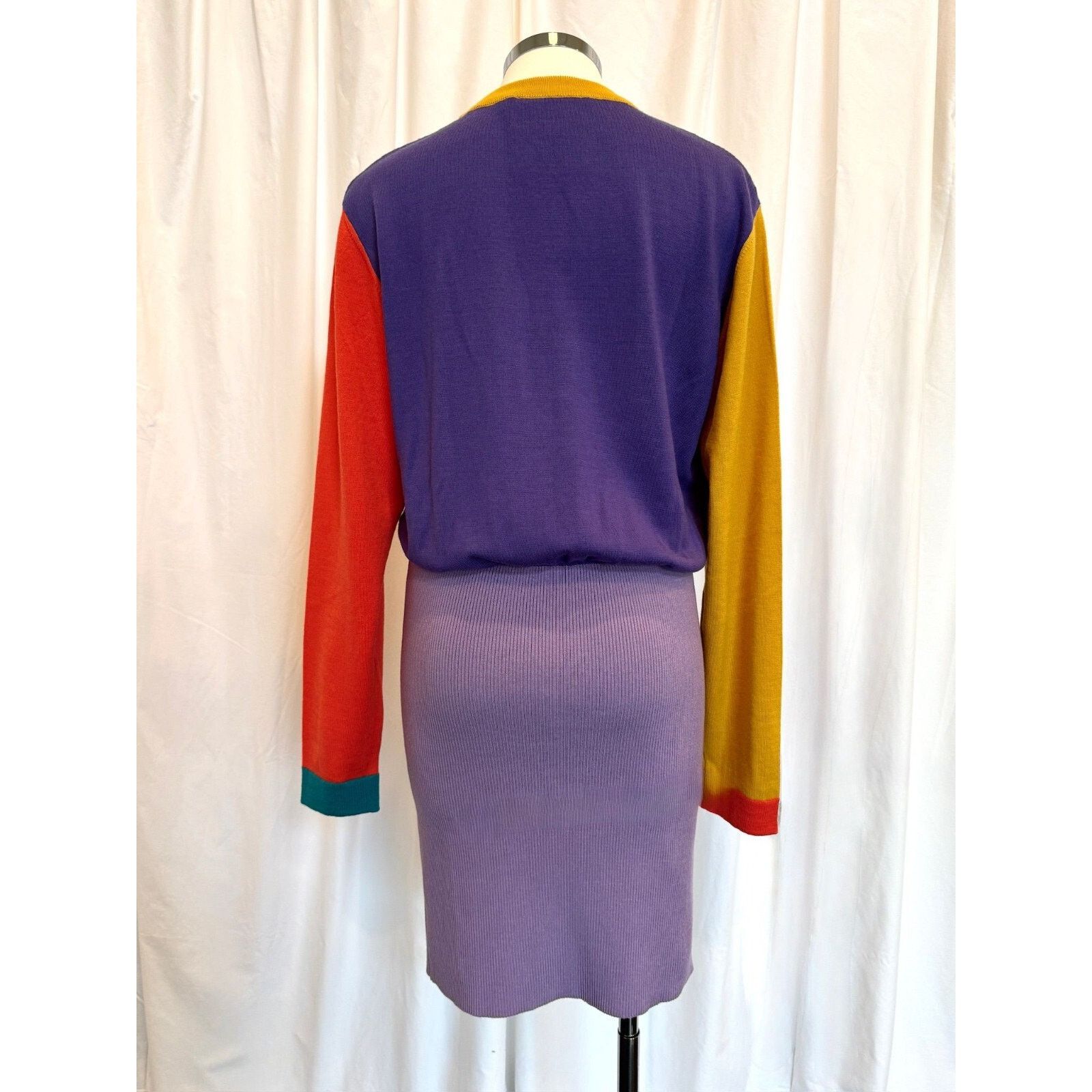 Moschino AW22 MOSCHINO Couture Jeremy Scott Sleeve Purple Knit Dress Size M / US 6-8 / IT 42-44 - 6 Thumbnail