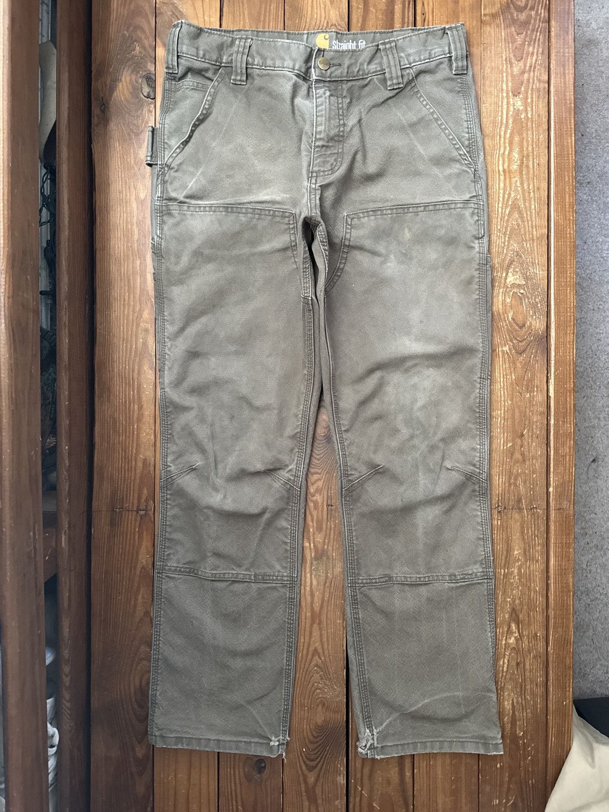 Carhartt × Vintage Vintage Carhartt Green Double Knee Carpenter Pants Size US 32 / EU 48 - 1 Thumbnail