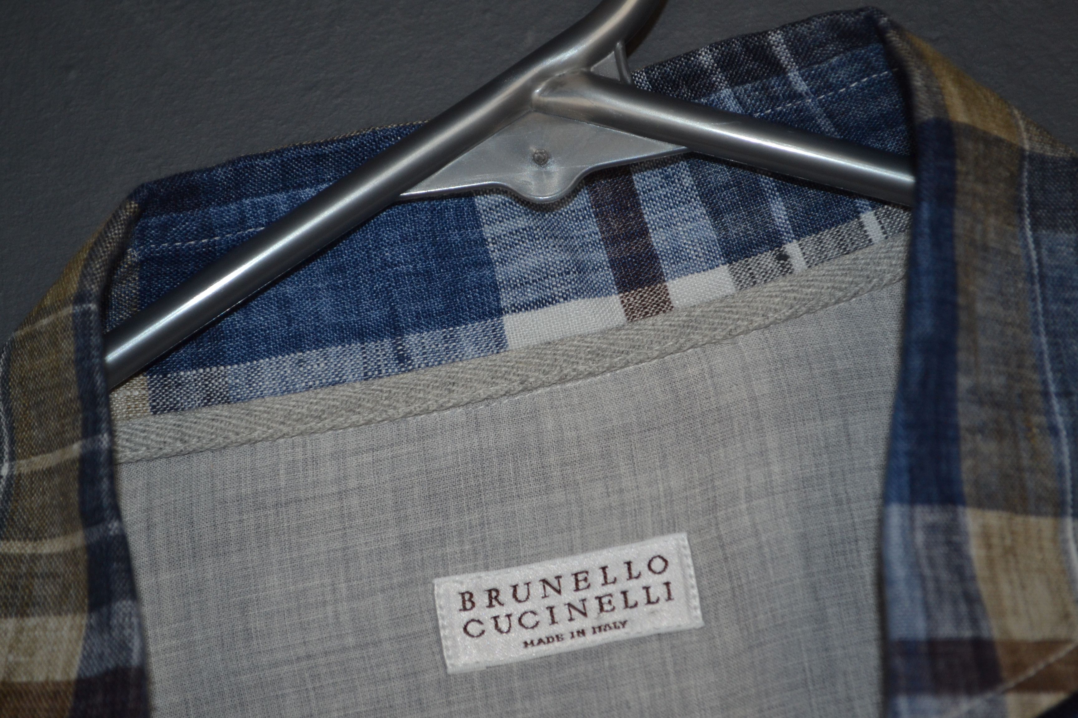 Brunello Cucinelli Brunello Cucinelli M size Linen Plaid Shirt Italy Size US M / EU 48-50 / 2 - 6 Thumbnail