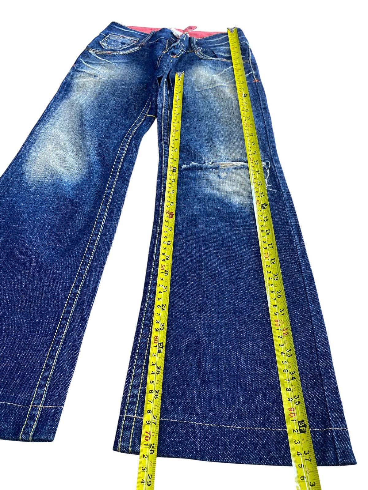 Japanese Brand Red Peppers Brand Ripped Back Embroidery Style Flare Jeans Size US 28 / EU 44 - 7 Thumbnail