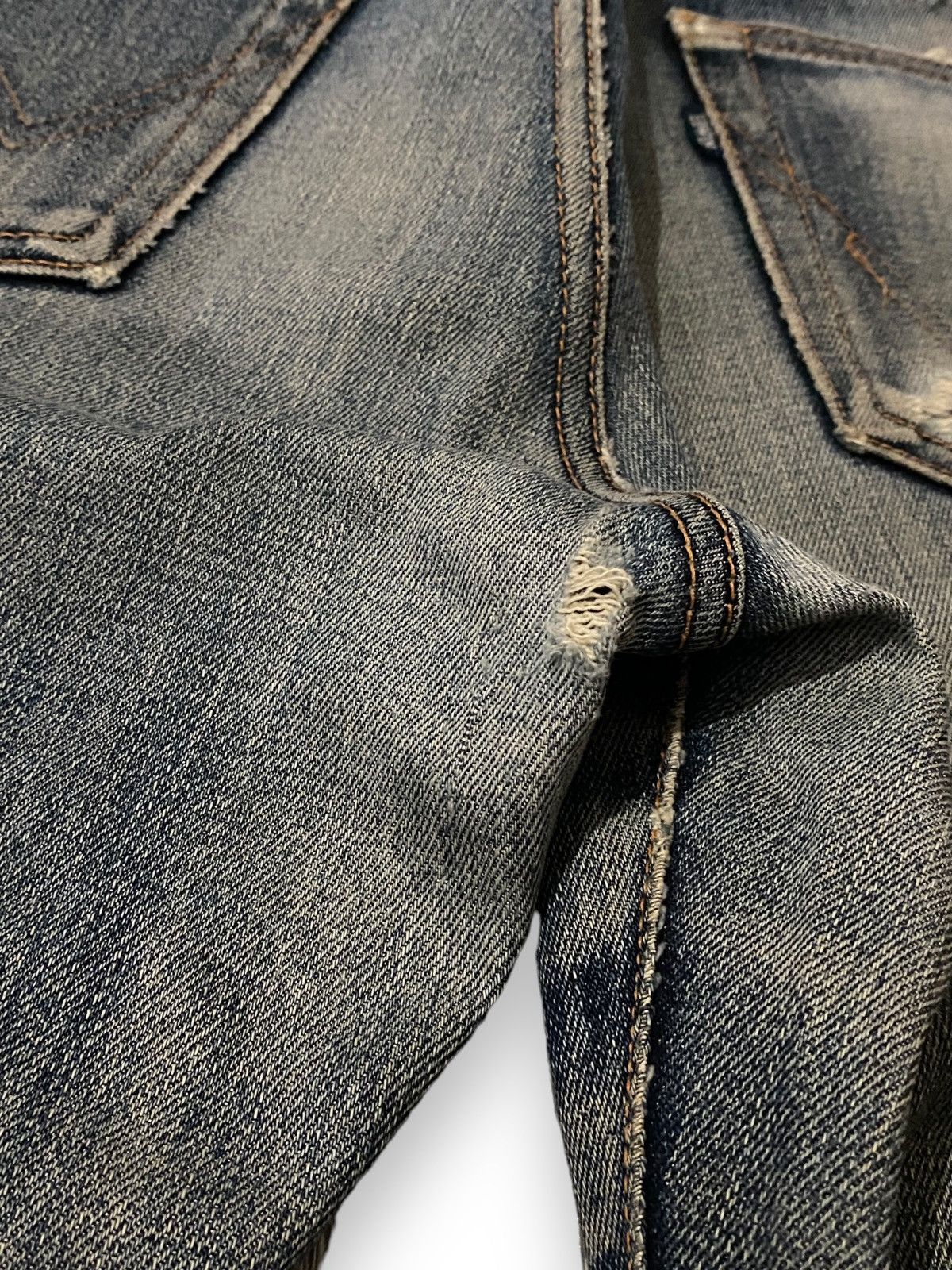 Vintage Edwin 403 W-Flex Dirty Washed Distress Straight Cut