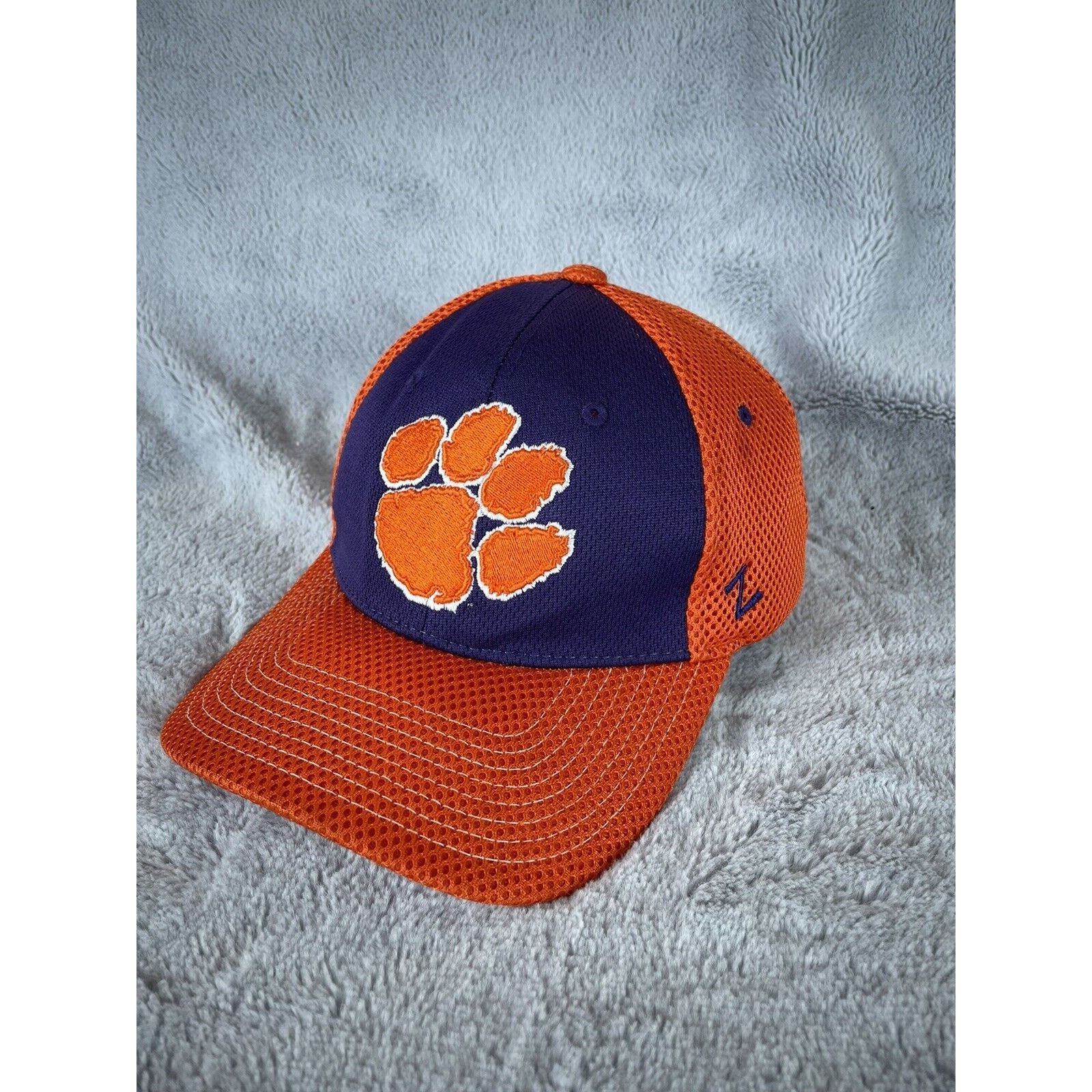 Zephyr Clemson Tigers Fitted Hat Zephyr Medium Large Orange Purple Size ONE SIZE - 1 Thumbnail