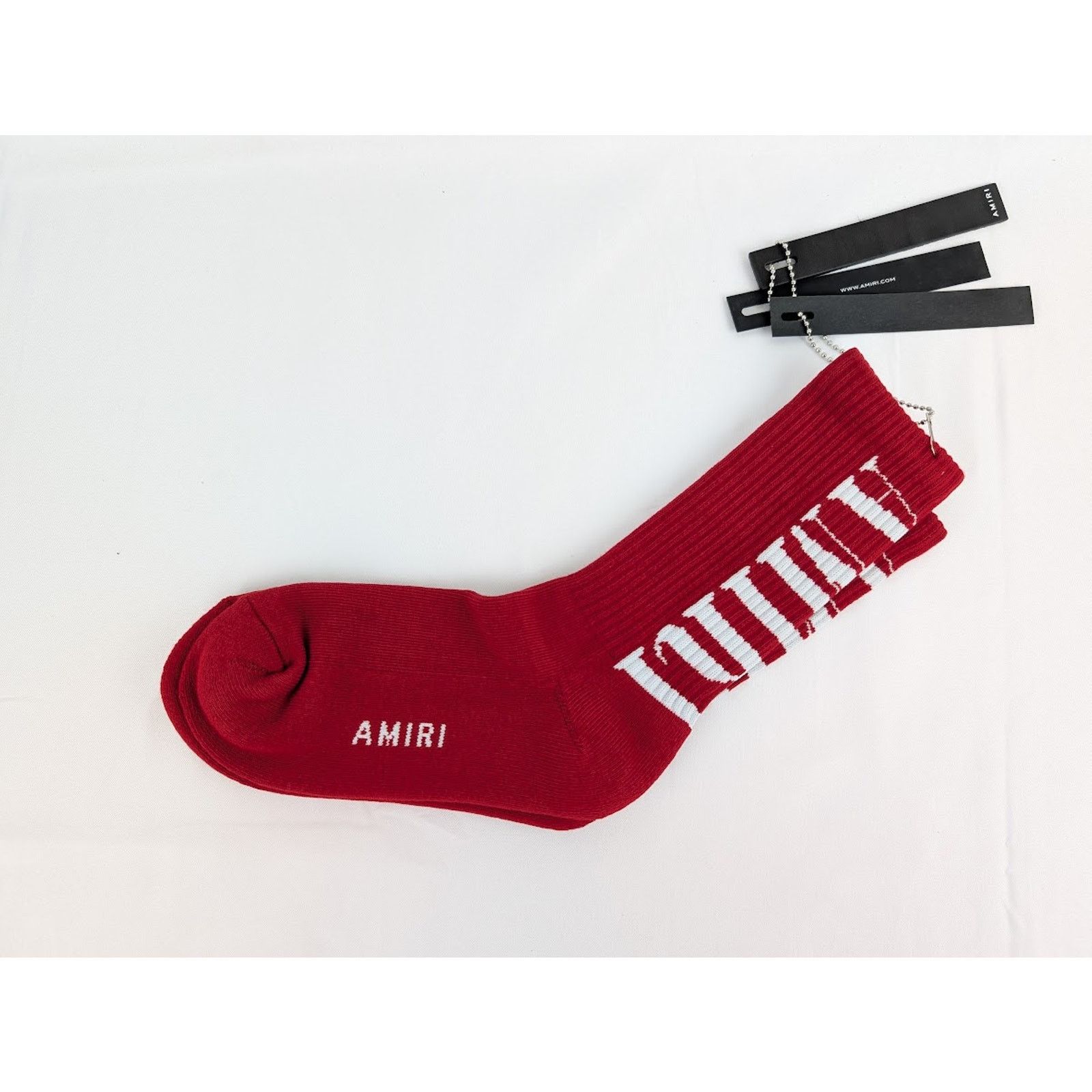 Amiri o1rshd1 Q:2/Size: 45-46 / Solid Amiri Core Logo Socks in Red Size ONE SIZE - 2 Thumbnail