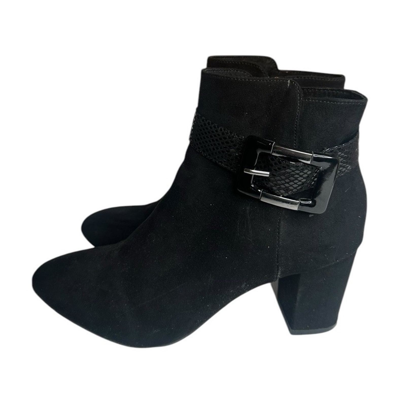 London Fog London Fog Black Ankle Booties Heeled Boots Buckle 8M Size US 8 / IT 38 - 7 Thumbnail