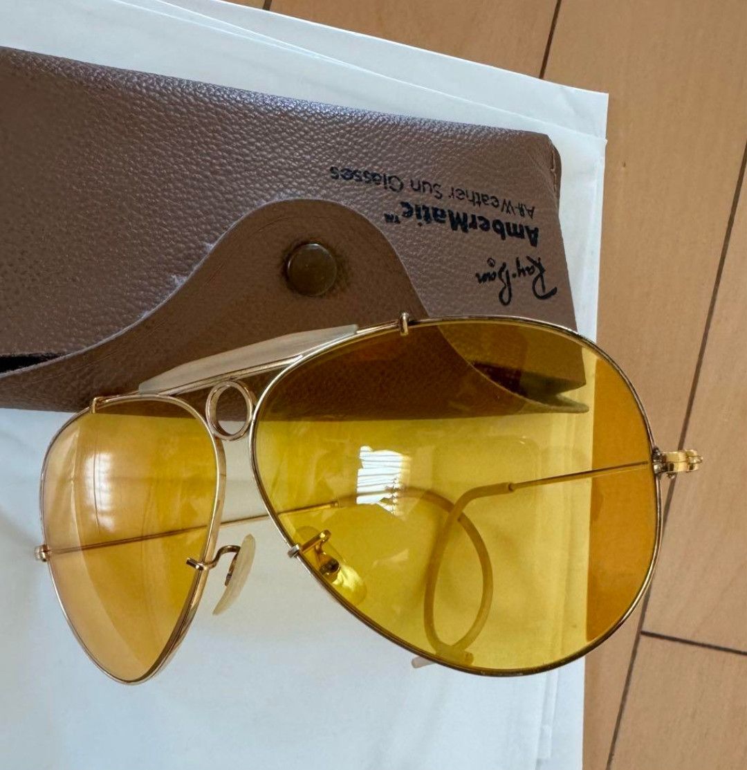 Bausch & Lomb × RayBan Rayban Bausch&Lomb Shooter Aviator Ambermatic Sunglasses Size ONE SIZE - 11 Thumbnail