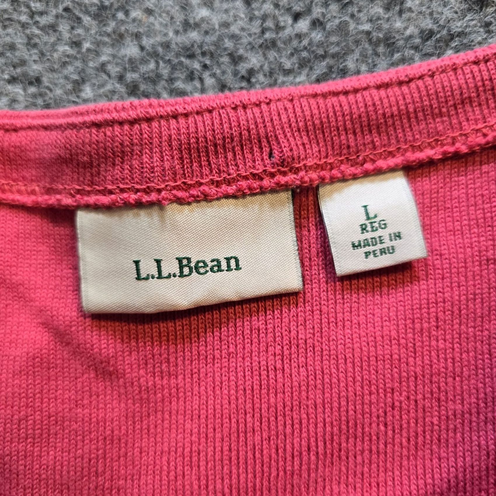 Vintage L.L. Bean Sweater Womens Large White Red Sailor Striped Knit 3/4 Sleeve Boat Neck Casual Basic Pullover Size L / US 10 / IT 46 - 4 Thumbnail