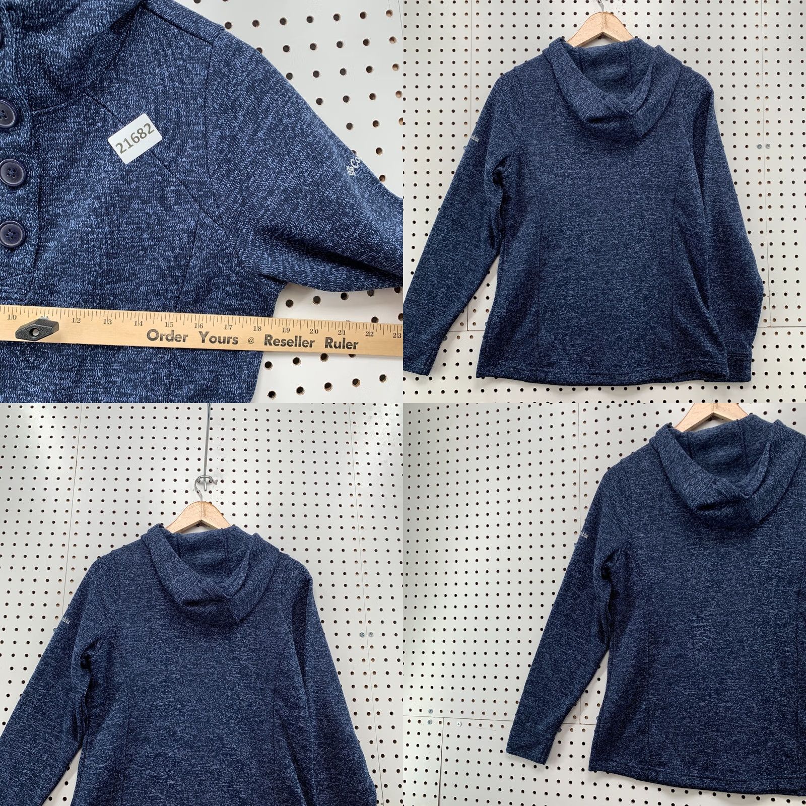 Vintage Columbia Hooded Henley Sweatshirt Blue Womens Small Hooded Henley Sweatshirt Womens Small Blue Columbia Hoodie Size S / US 4 / IT 40 - 9 Thumbnail