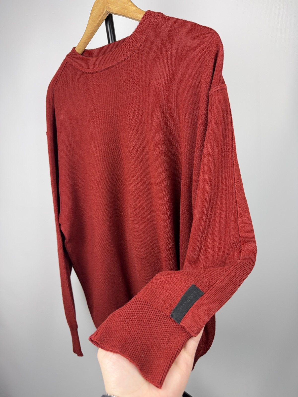 Carlo Colucci Luxury 00s Carlo Colucci Burgundy Knit Sweater Minimalist Size US XL / EU 56 / 4 - 6 Thumbnail