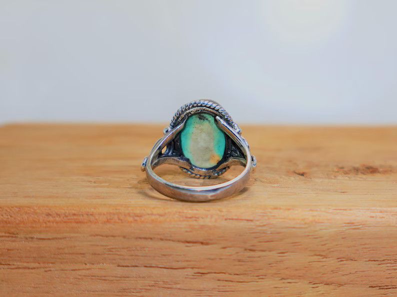 Handmade Turquoise Ring, Handmade 925 Sterling Silver Promise Jewelry Size ONE SIZE - 5 Thumbnail