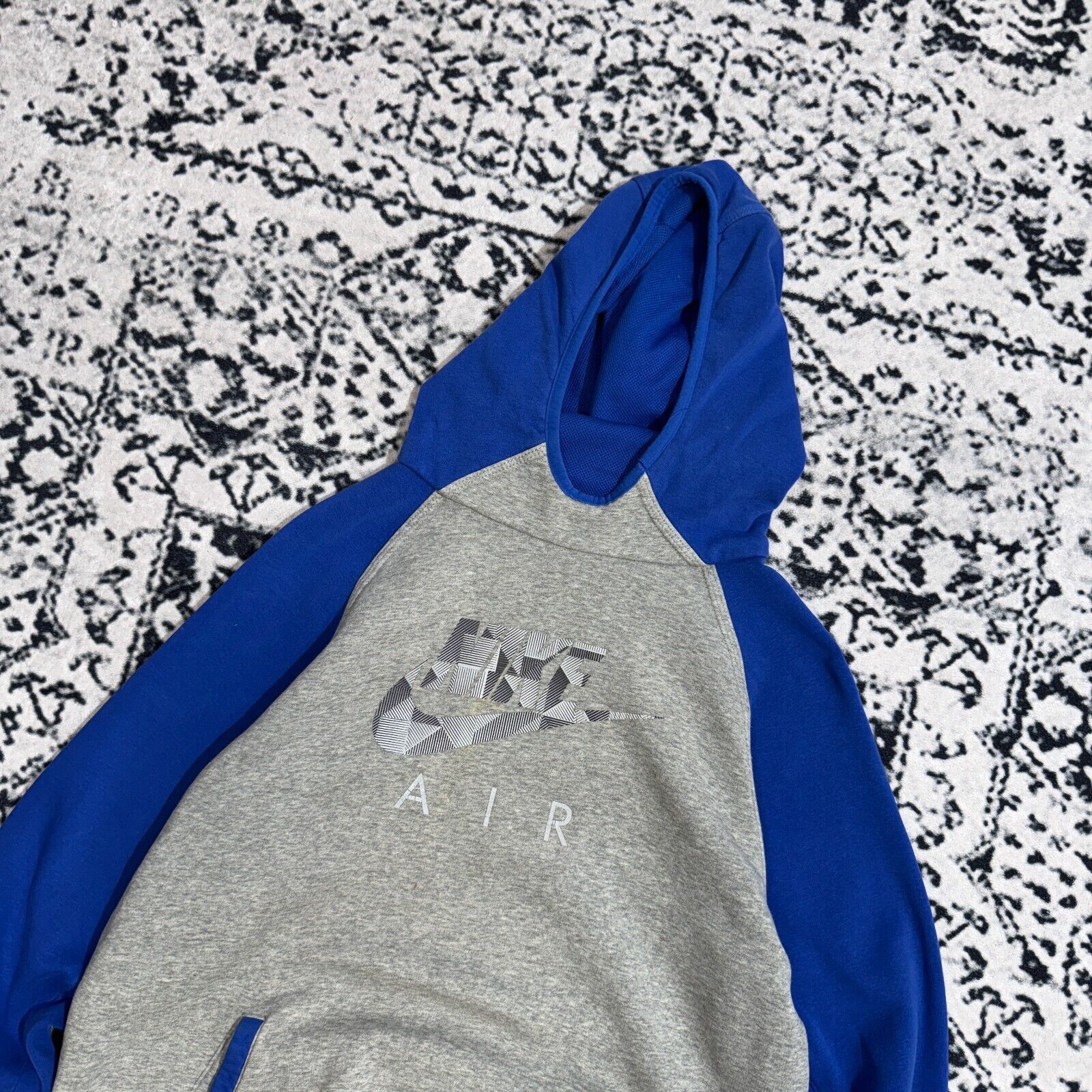 Nike × Vintage Vintage Nike Blue Gray Cotton Hoodie Size S Tech Fleece 90s Size US S / EU 44-46 / 1 - 5 Thumbnail