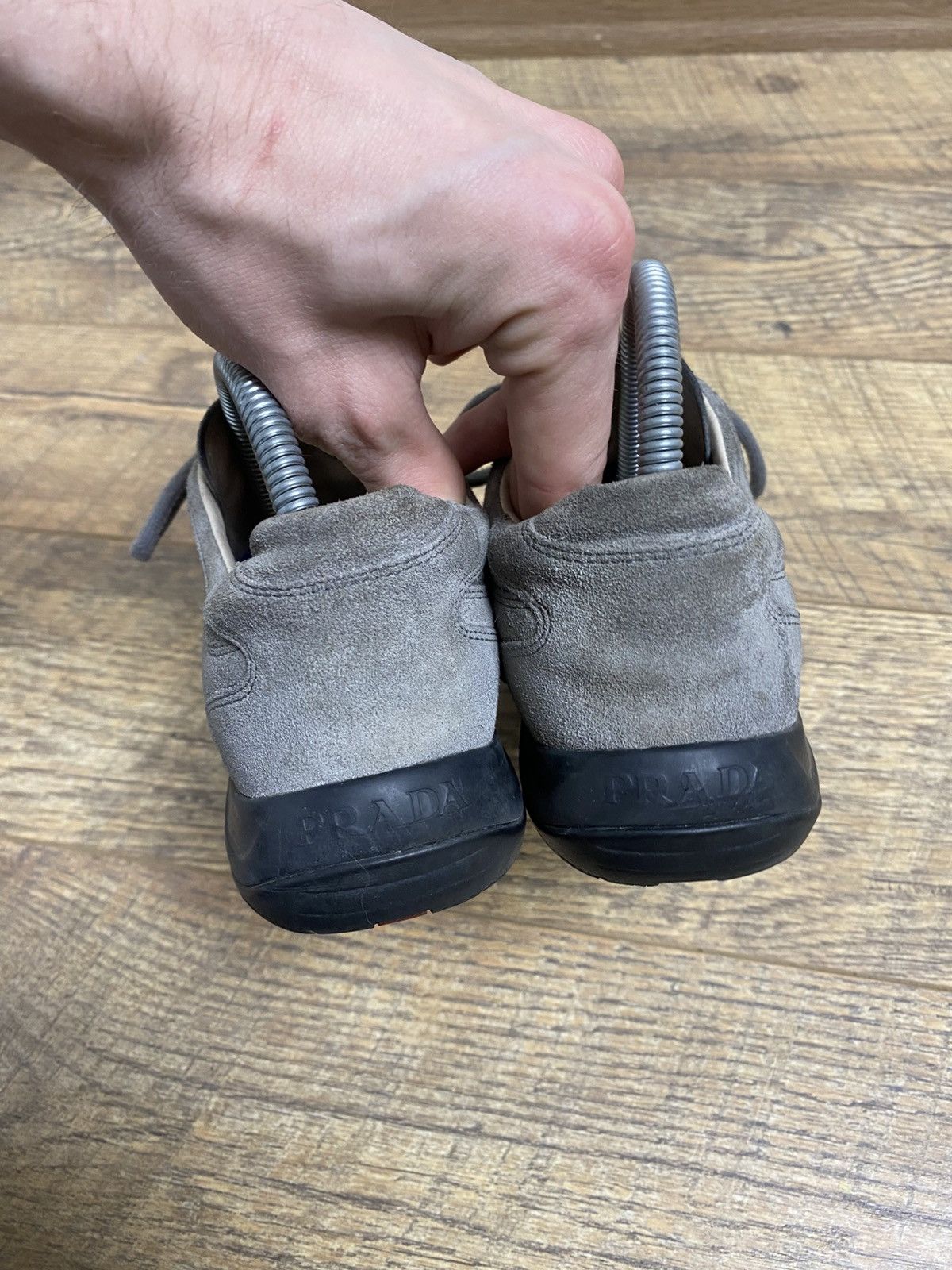 Prada Prada Sport Grey Suede Watch Style Sneakers EU 38 Size US 6.5 / EU 39-40 - 3 Thumbnail