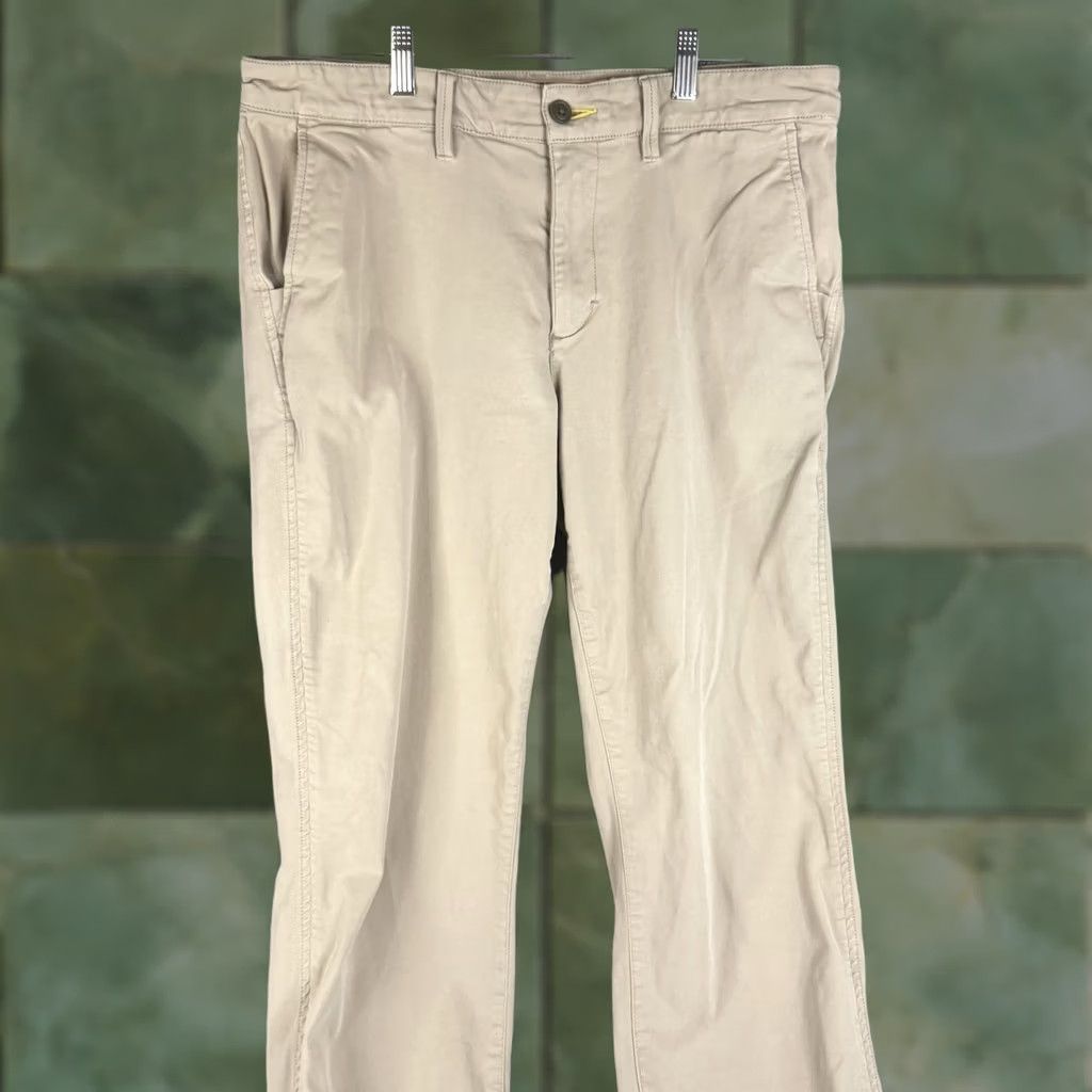 Vintage L.L. Bean Pants Mens 35x34 Beige Regular Fit Chino Stretch CoolMax Casual Shirt? Size US 35 - 1 Thumbnail