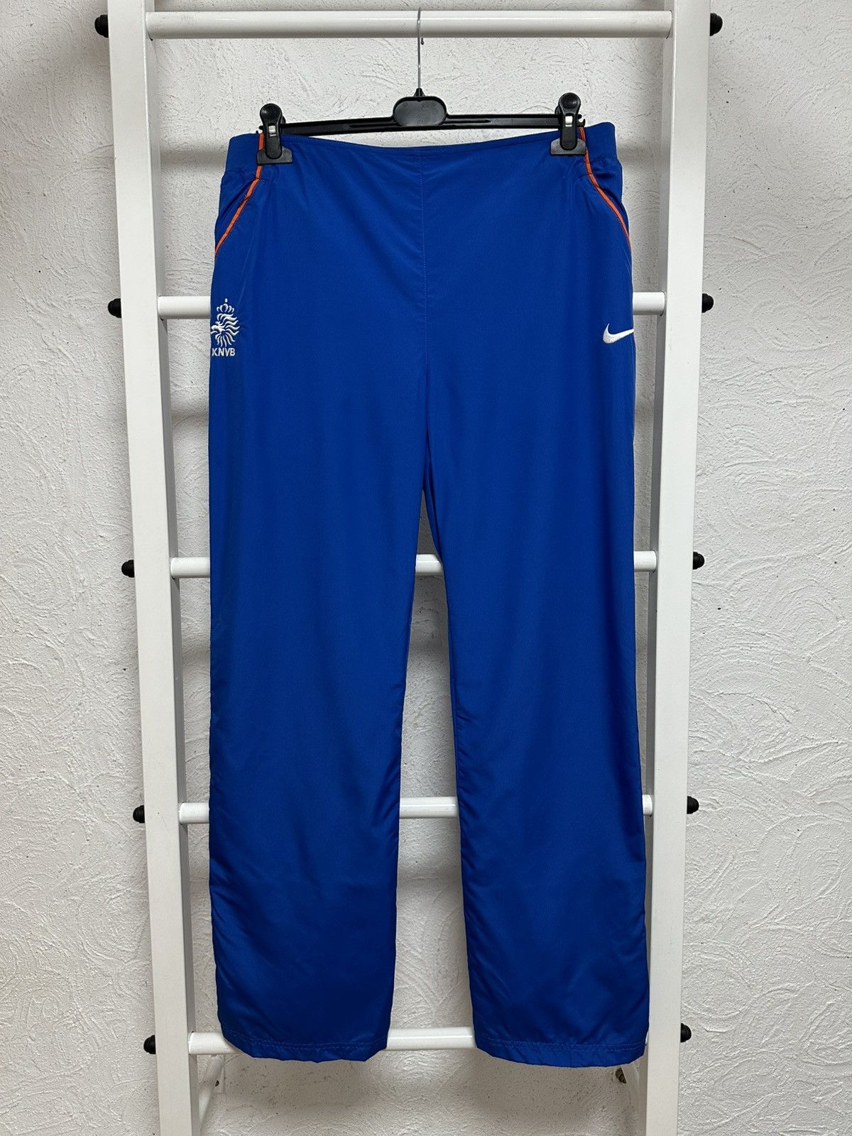 Nike Vintage Nike Nederland Women’s Nylon Track Pants Blue Size L Size 31" - 1 Thumbnail