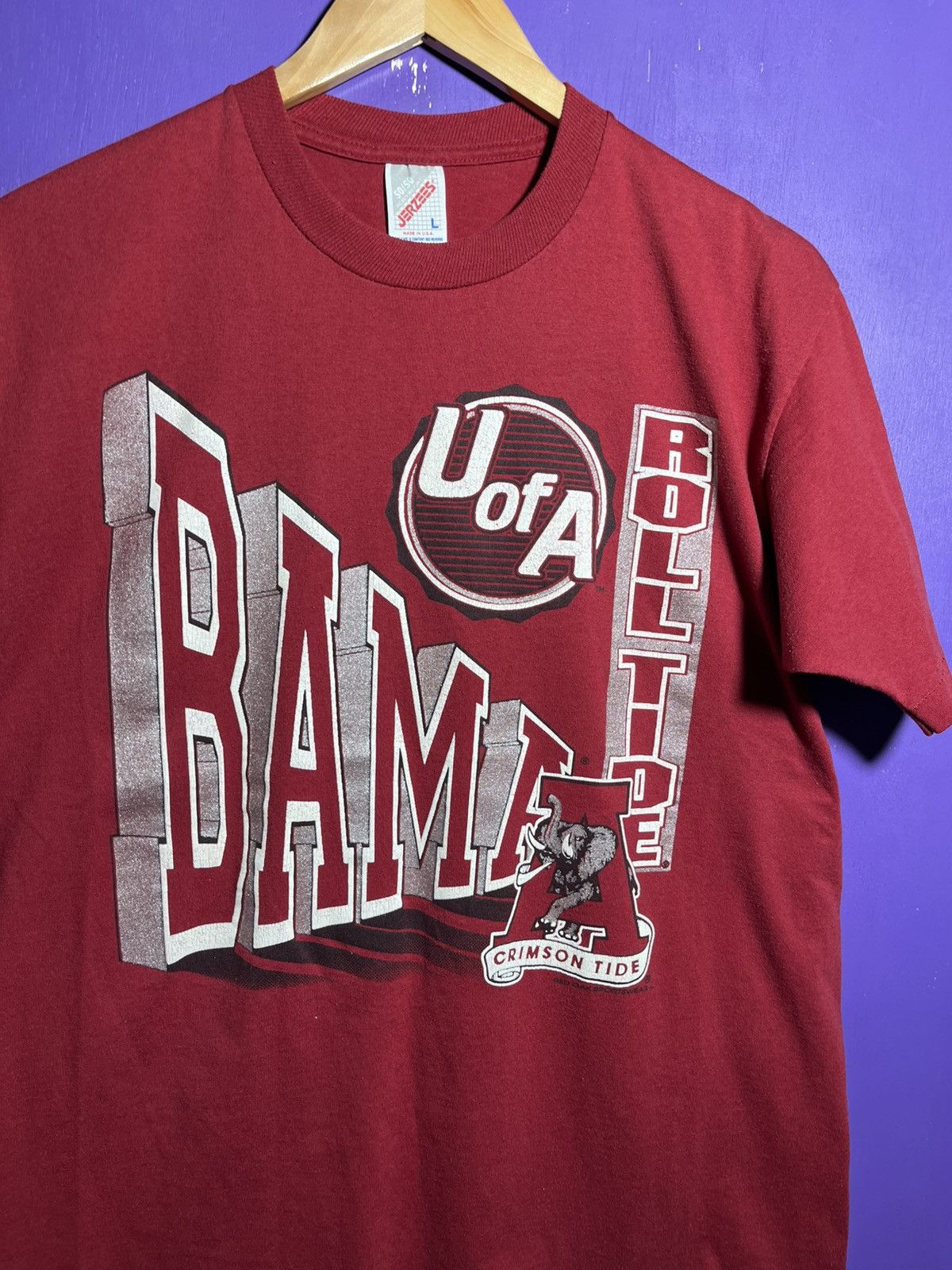 Vintage Vintage 90s Alabama crimson tide logo t-shirt Size US L / EU 52-54 / 3 - 3 Thumbnail