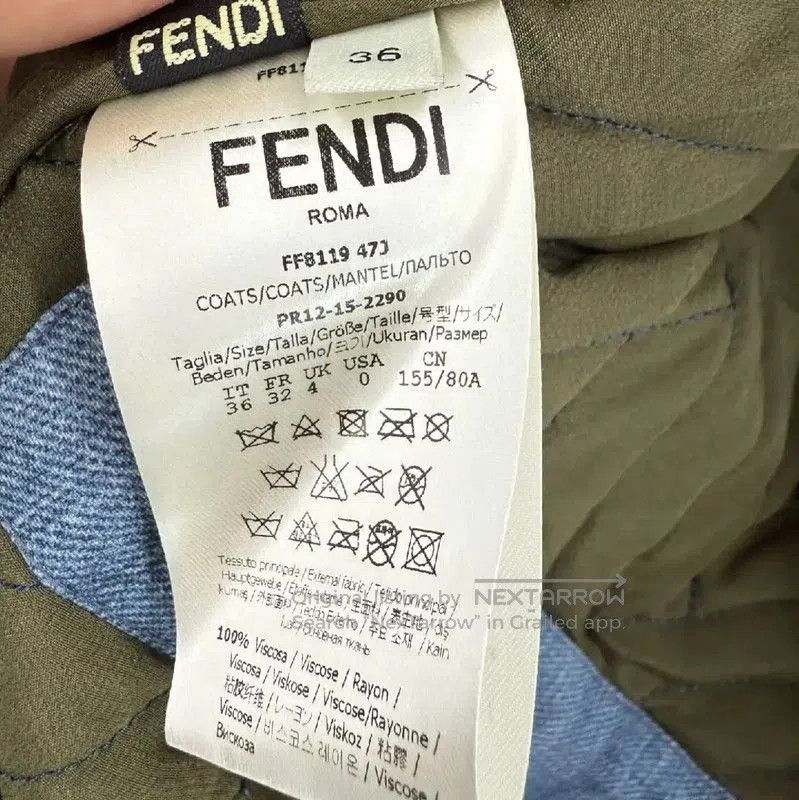 Fendi Fendi Blue Quilted Jacket for Women . Size M / US 6-8 / IT 42-44 - 4 Thumbnail