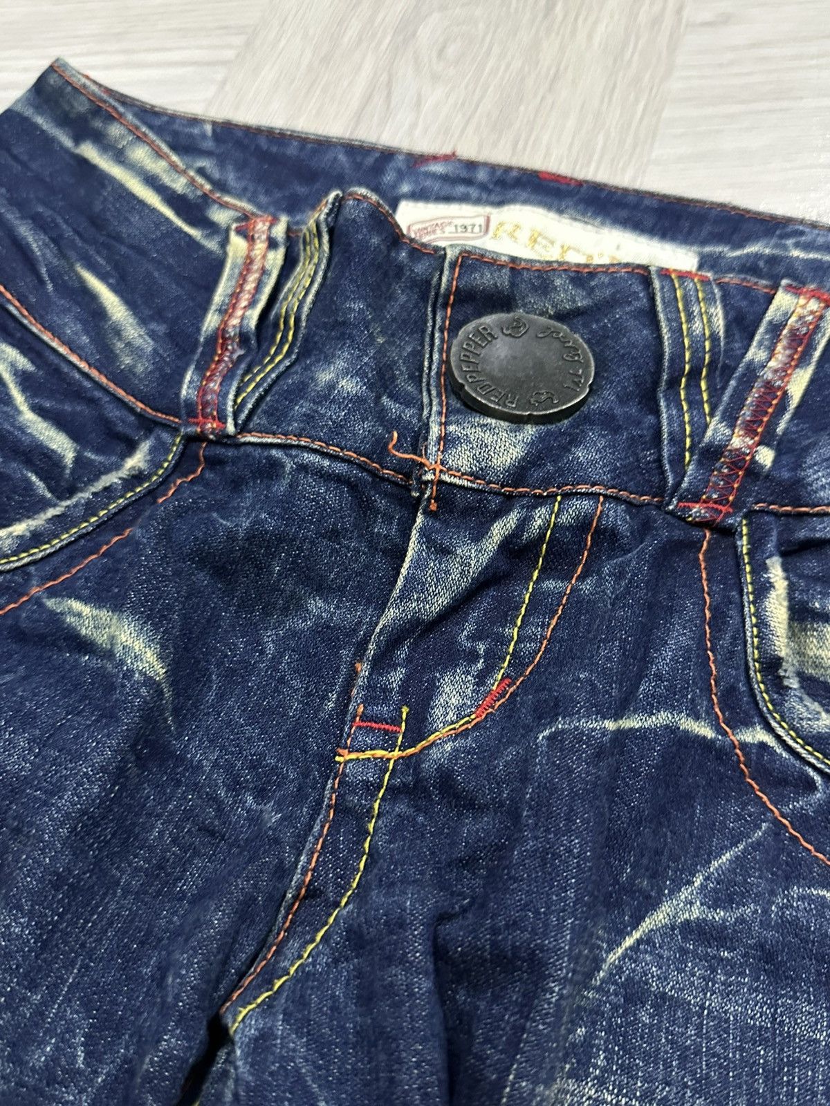 If Six Was Nine Vintage Y2K Red Pepper Denim Mudmax Wash Pant Size US 28 / EU 44 - 5 Thumbnail