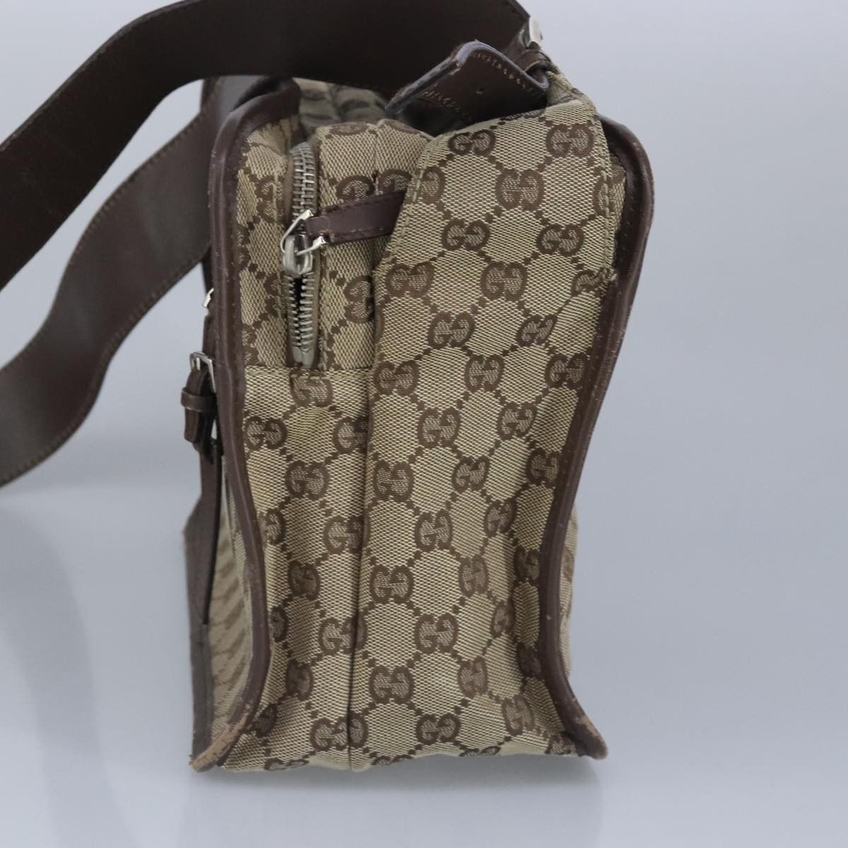 Gucci GUCCI GG Canvas Shoulder Bag Beige Silver Size ONE SIZE - 5 Thumbnail