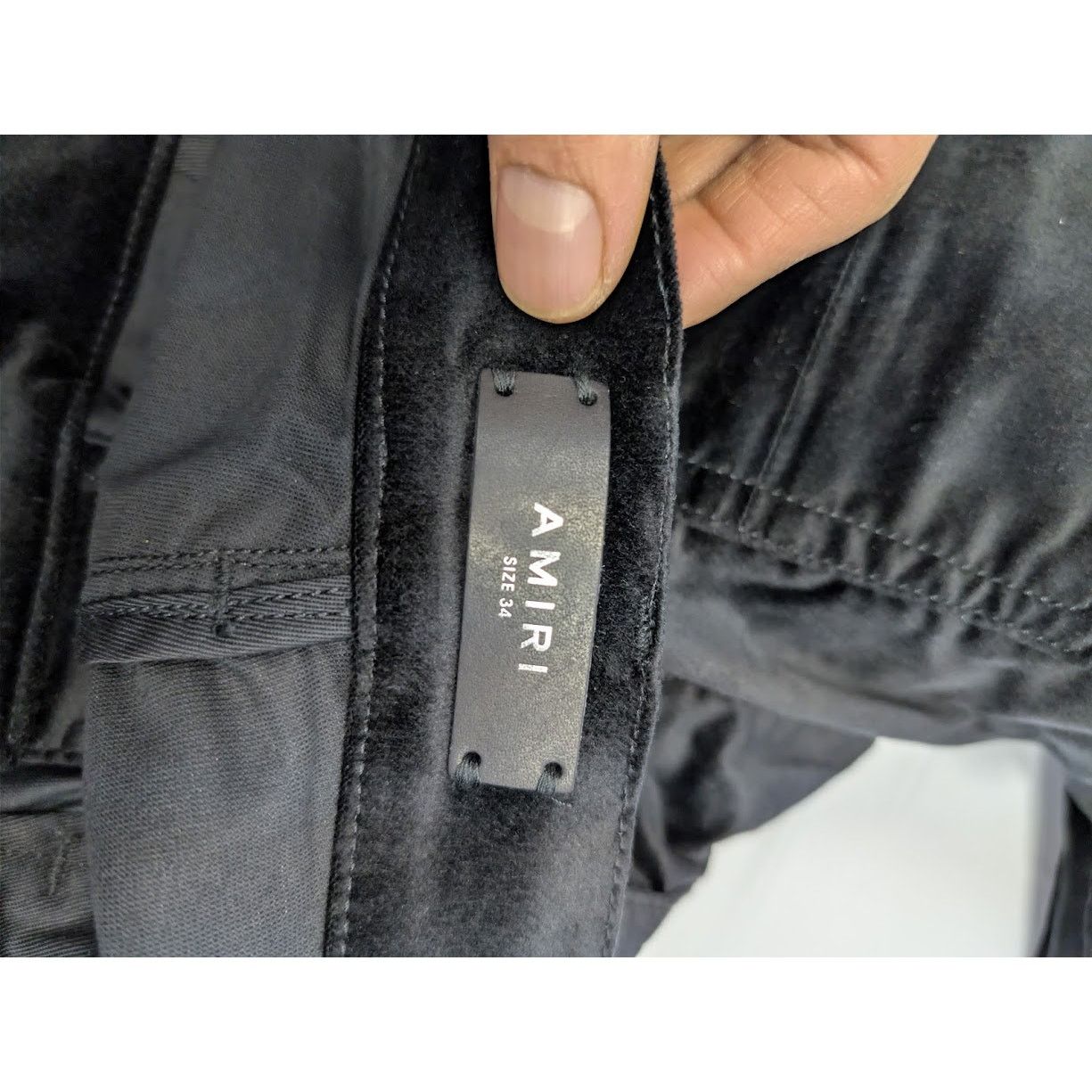 Amiri o1rshd1 Velour Skinny Stack Jeans in Black Size US 34 / EU 50 - 16 Thumbnail