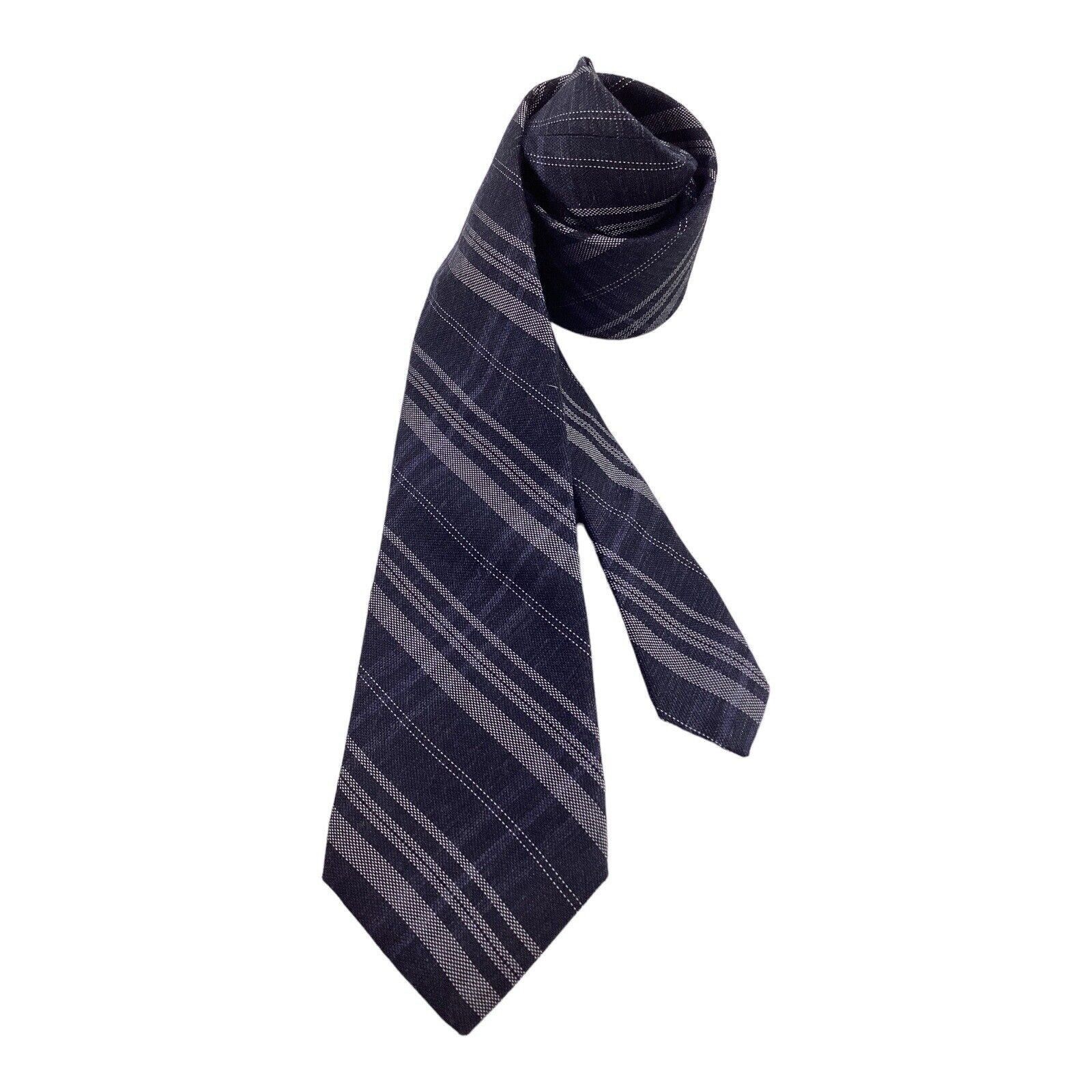 John Varvatos JOHN VARVATOS Gray PLaids & Cheks Silk Tie Made In USA W: 3. Size ONE SIZE - 1 Thumbnail
