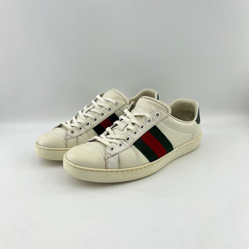 Gucci Gucci Ace White Low-Top Sneakers for Men - Size US 8.5 / EU 41-42 - 1 Thumbnail