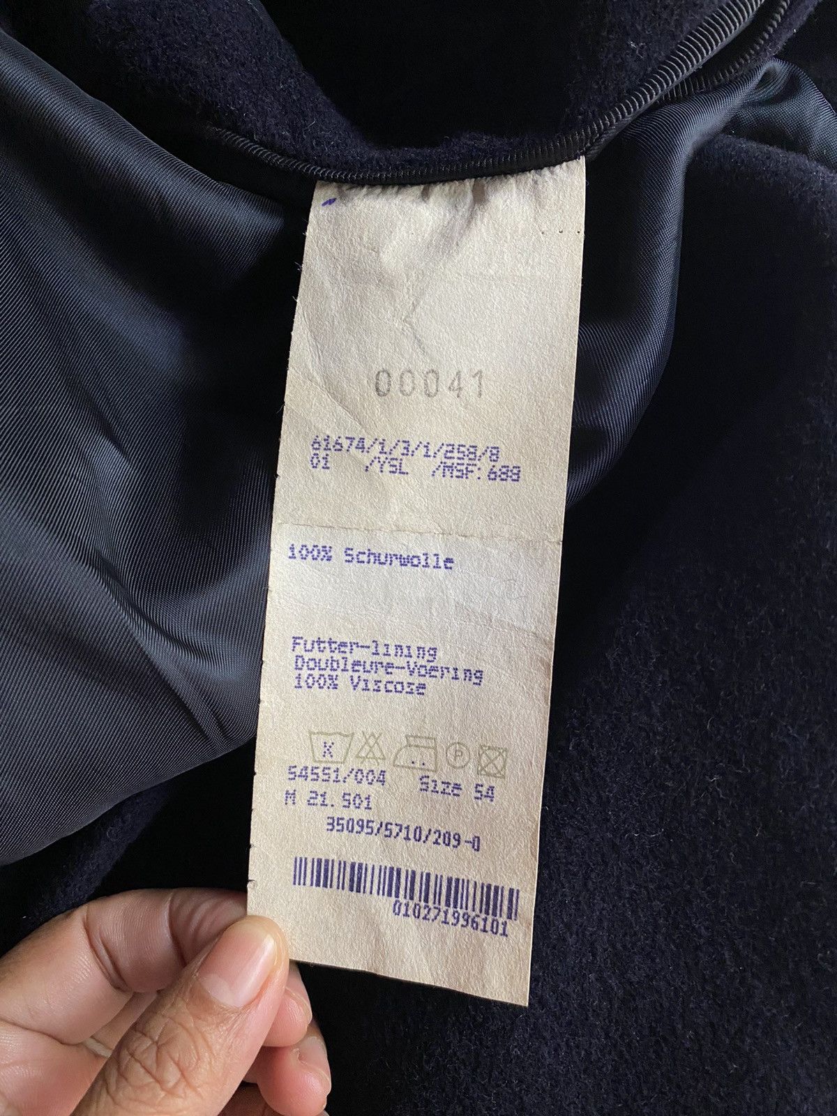 Yves Saint Laurent YVES SAINT LAURENT pour homme Navy Double-Breasted Coat Size US XXL / EU 58 / 5 - 11 Thumbnail