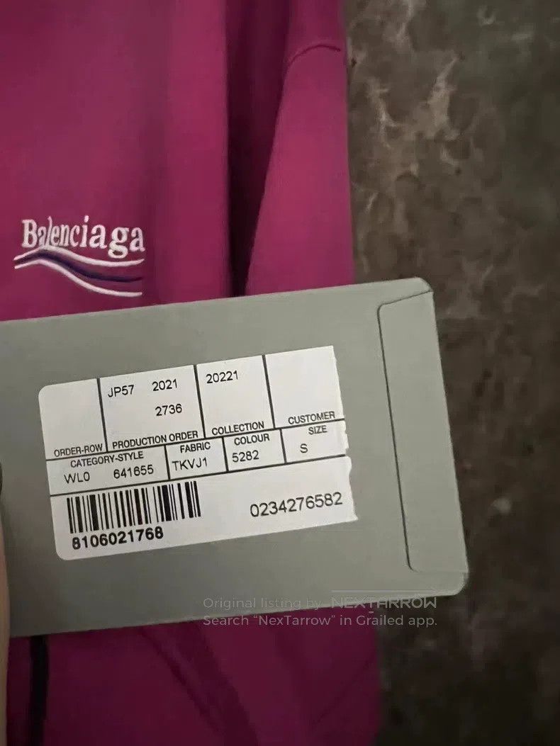 Balenciaga Balenciaga Pink purple Coke embroidered short-sleeve S Size US S / EU 44-46 / 1 - 6 Thumbnail